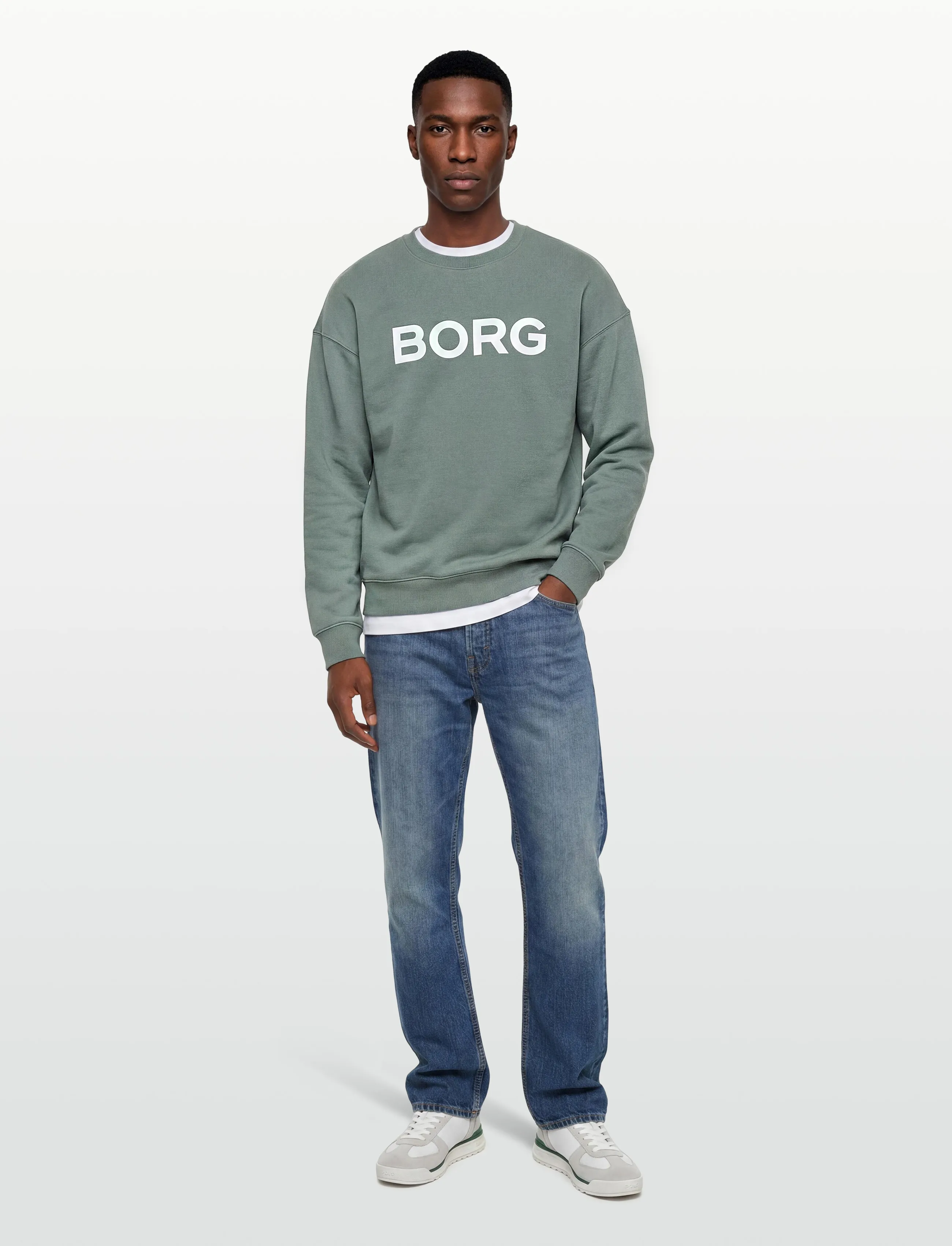 Björn Borg Borg Oversized Logo Sweatshirt, Mænd, Oversize Logo Sweatshirt, Grøn, Str: M