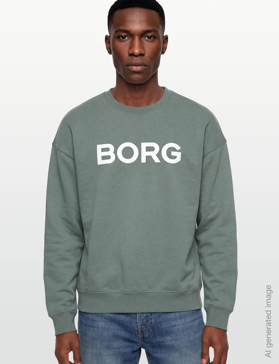 Björn Borg - BORG OVERSIZED LOGO SWEATSHIRT - tops - balsam green - 3