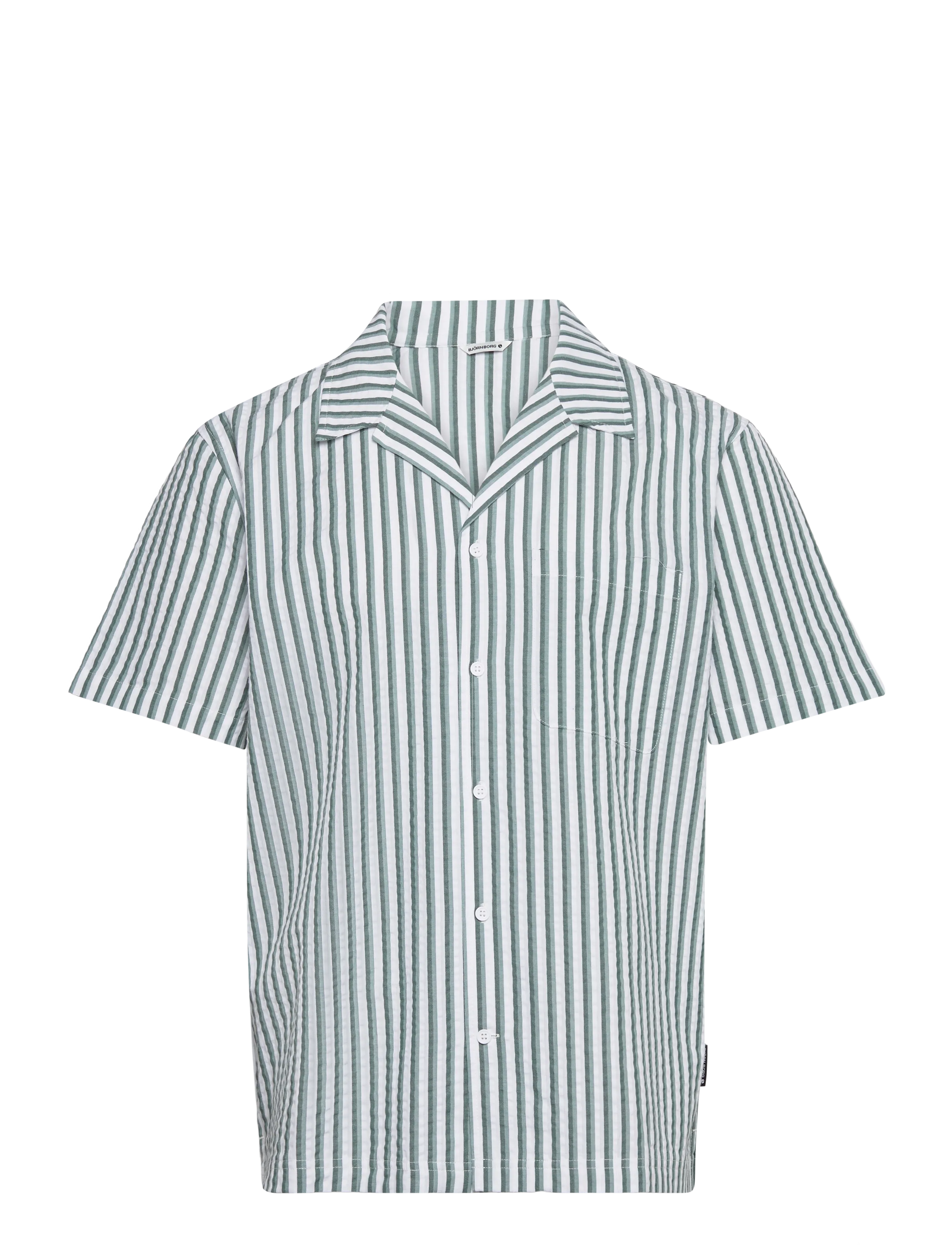 Björn Borg BORG SEERSUCKER RESORT SHIRT - Tänavastiil - BB 7 STRIPE 1 / green