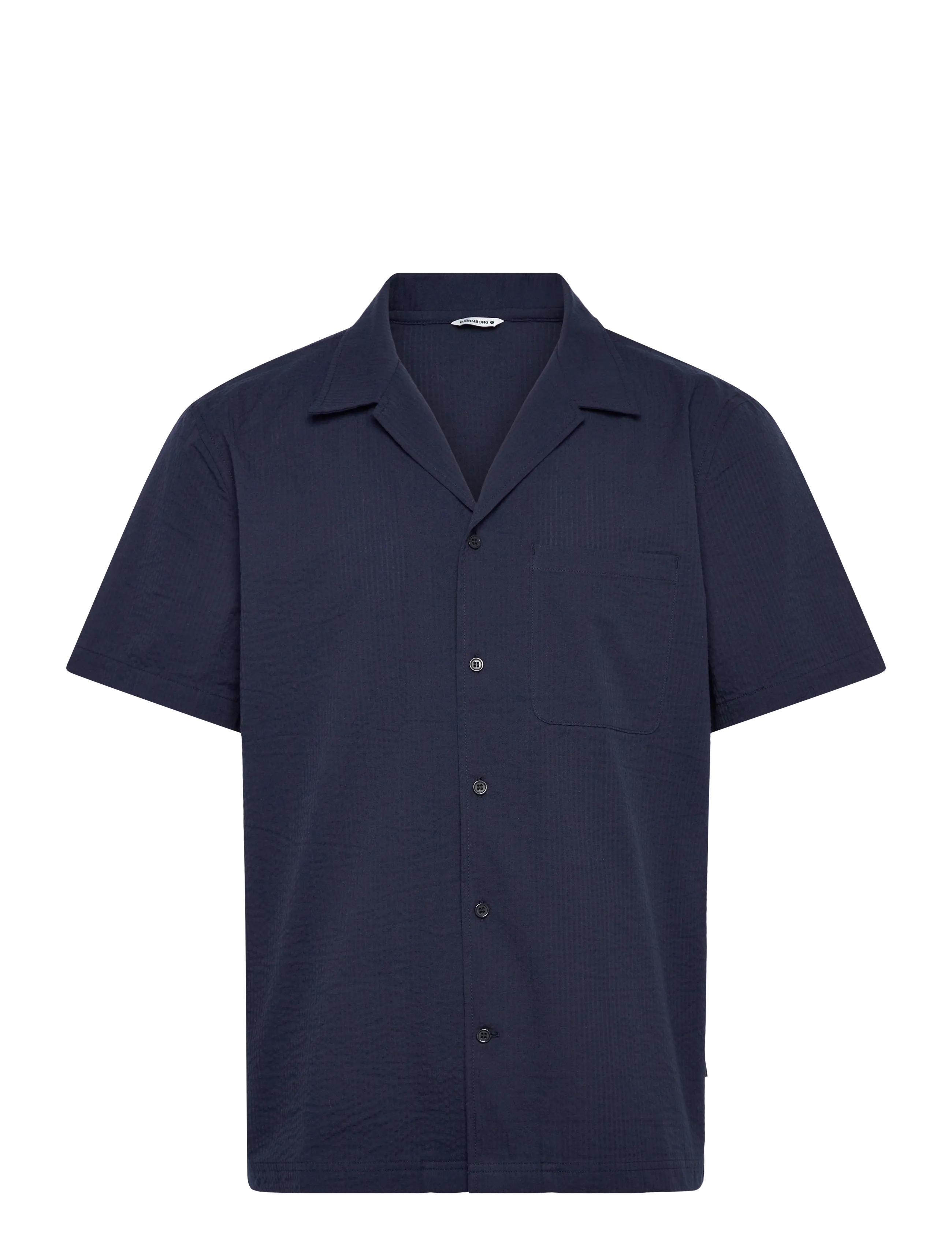 Björn Borg - BORG SEERSUCKER RESORT SHIRT - kortærmede skjorter - night sky - 1