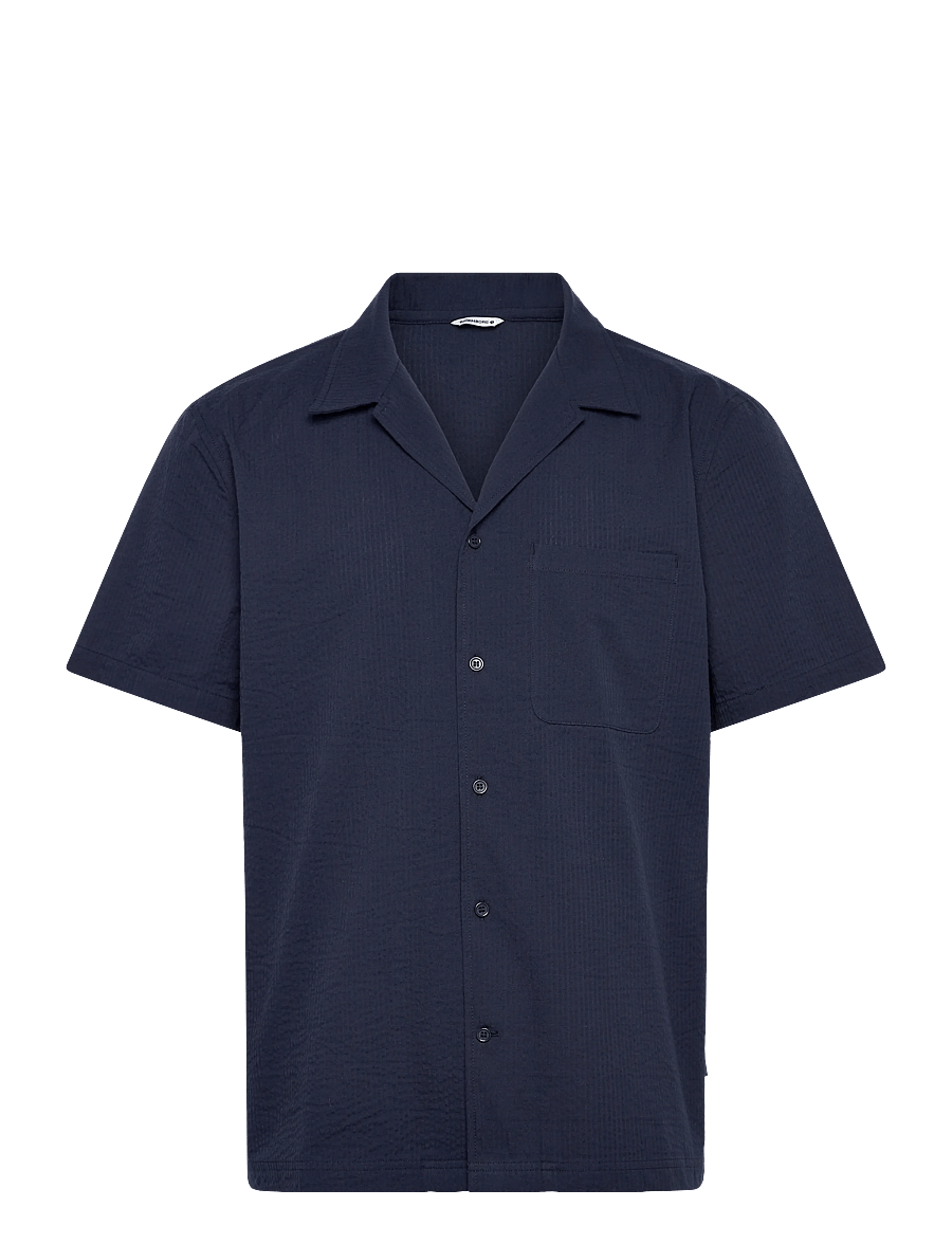 Björn Borg - BORG SEERSUCKER RESORT SHIRT - chemises à manches courtes - night sky - 1