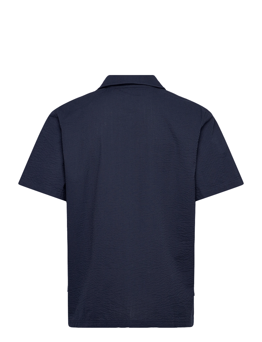 Björn Borg - BORG SEERSUCKER RESORT SHIRT - chemises à manches courtes - night sky - 2