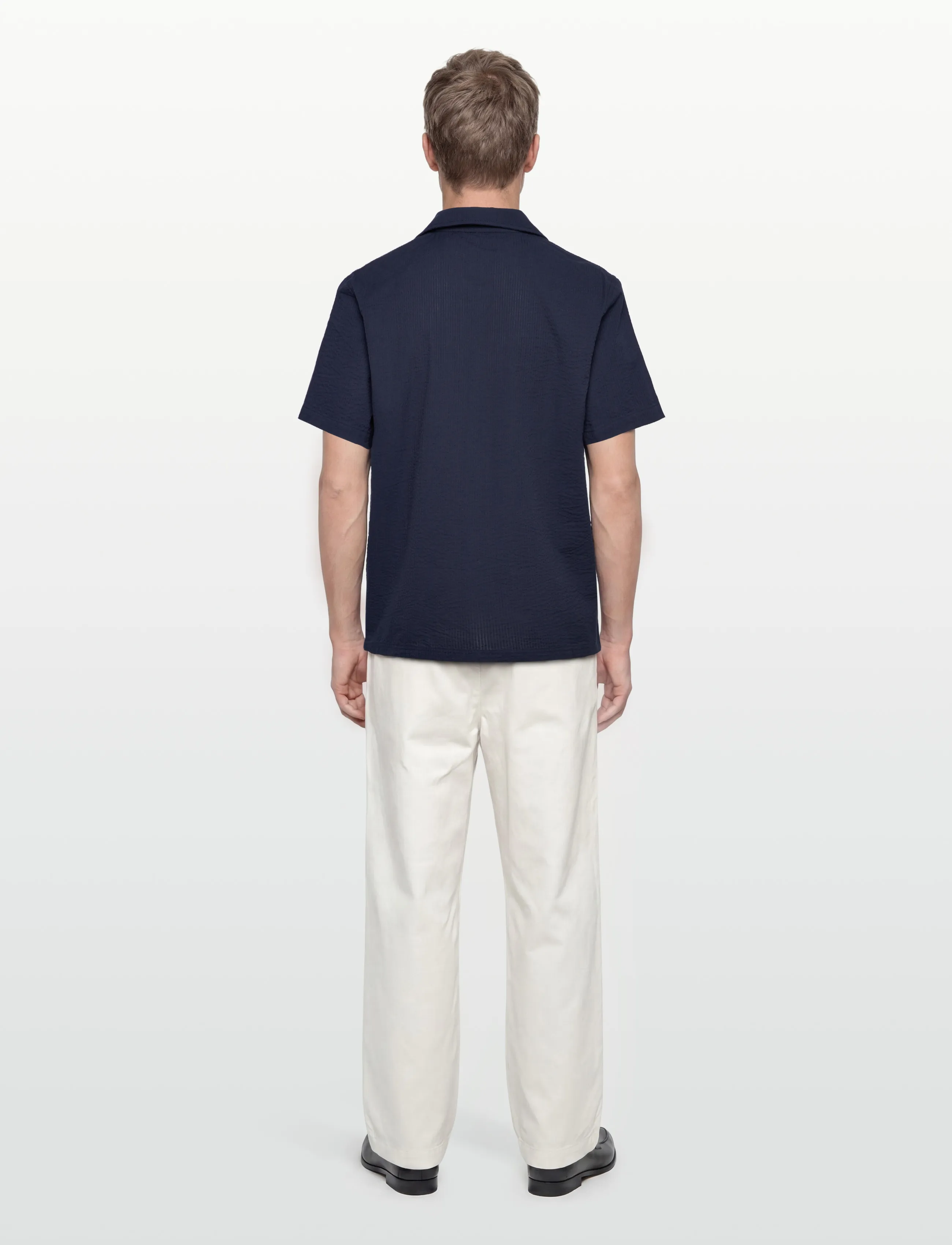 Björn Borg - BORG SEERSUCKER RESORT SHIRT - kortærmede skjorter - night sky - 4