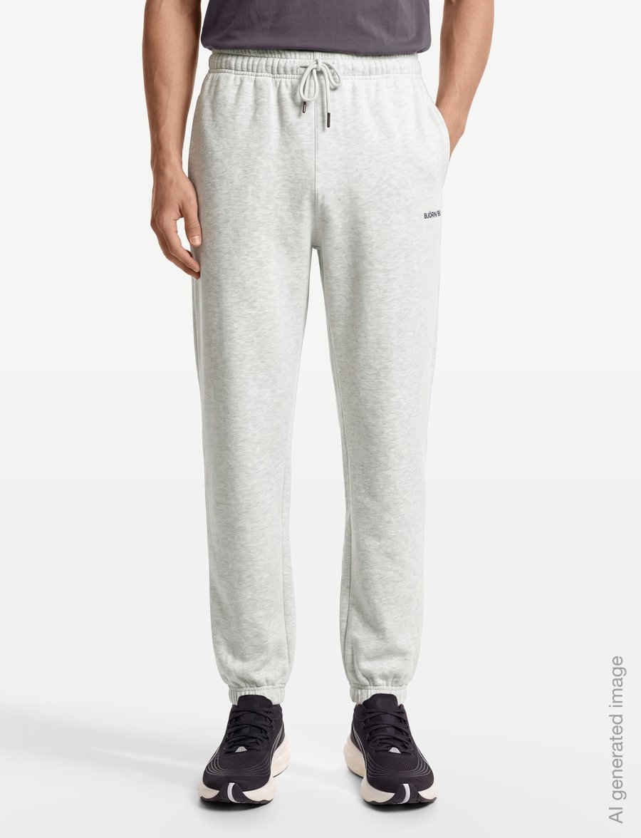 Björn Borg - BORG OVERSIZED SWEATPANTS - sweatpants - ultra light grey melange - 3