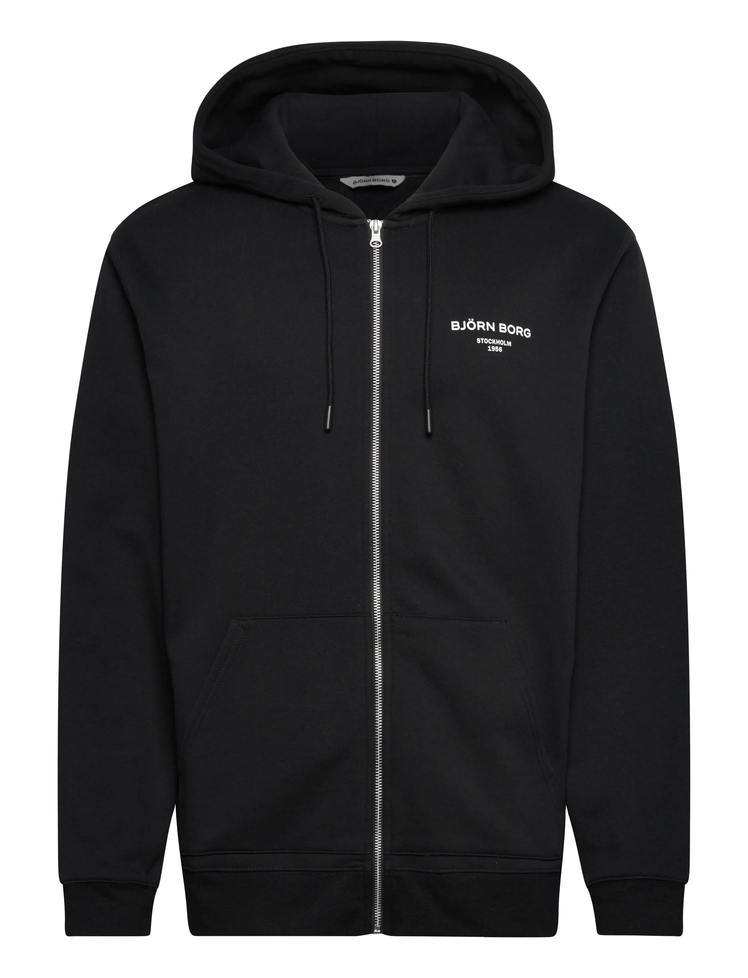 Björn Borg BORG ESSENTIAL 1 ZIP HOODIE - Kläder - BLACK BEAUTY / black
