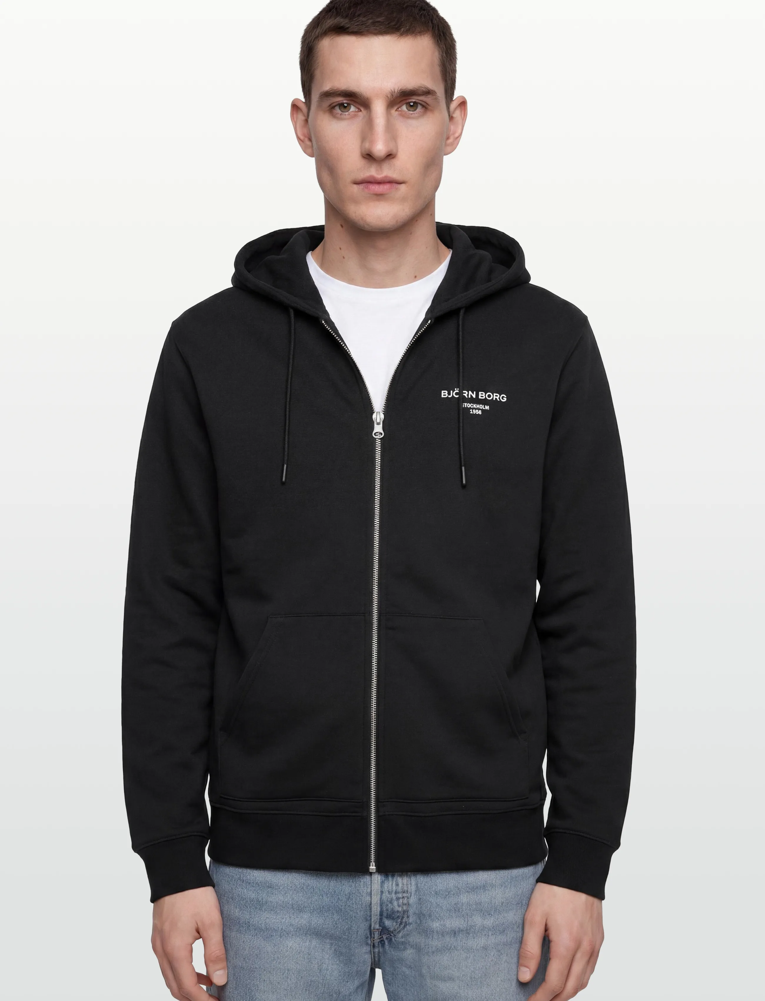 Björn Borg - BORG ESSENTIAL 1 ZIP HOODIE - tops - black beauty - 3