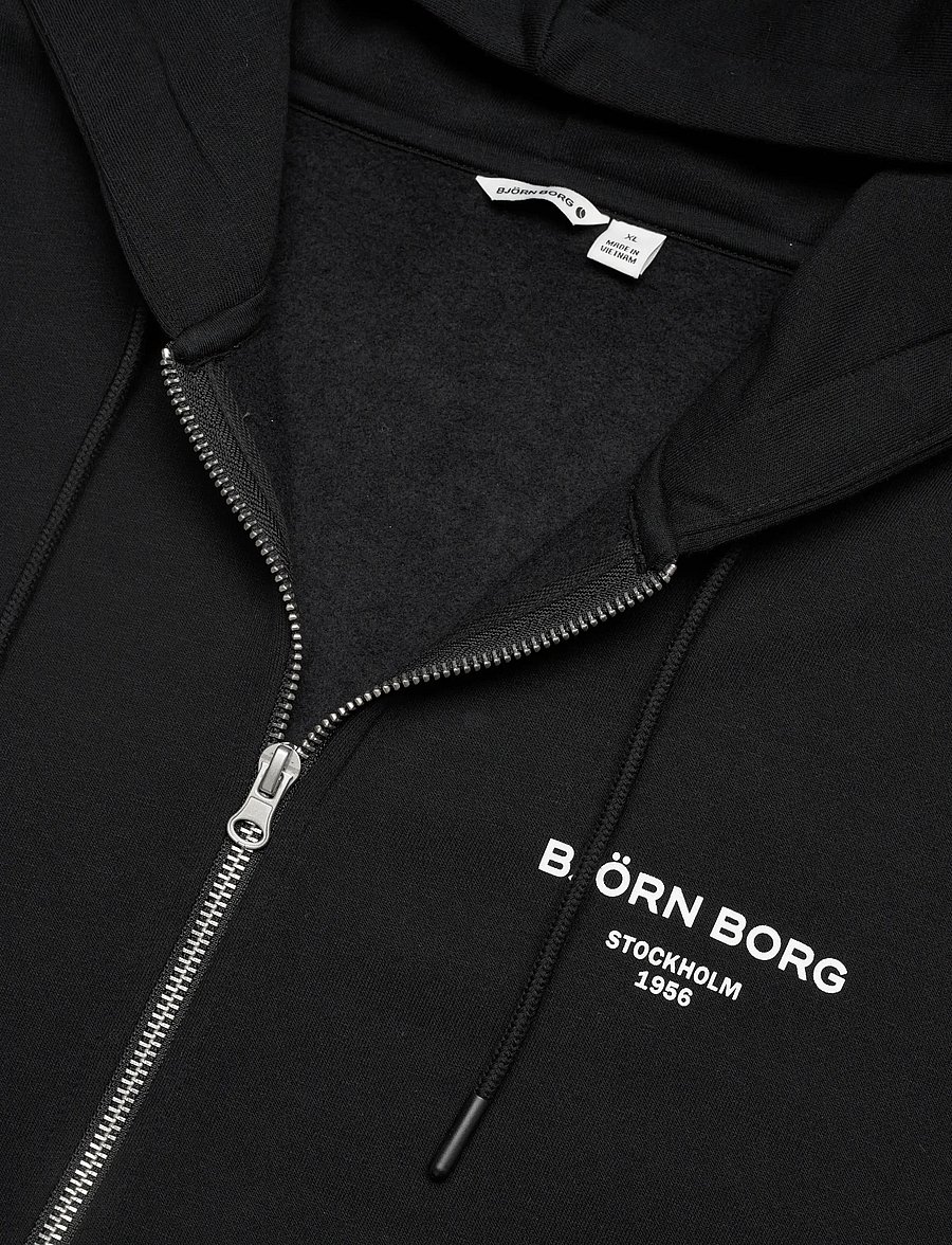 Björn Borg - BORG ESSENTIAL 1 ZIP HOODIE - overdele - black beauty - 5