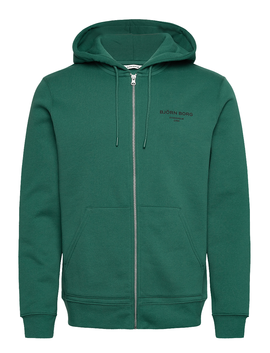 Björn Borg - BORG ESSENTIAL 1 ZIP HOODIE - tops - posy green - 1