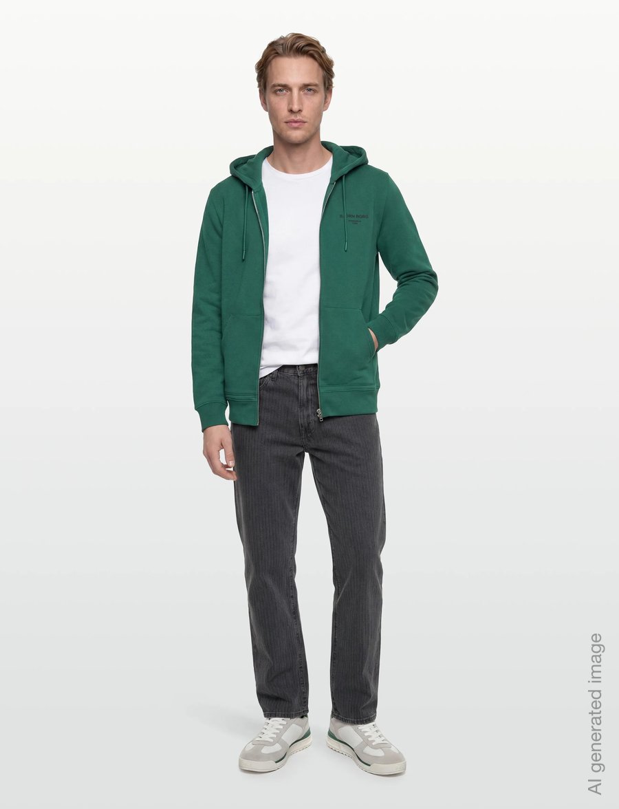 Björn Borg - BORG ESSENTIAL 1 ZIP HOODIE - tops - posy green - 0