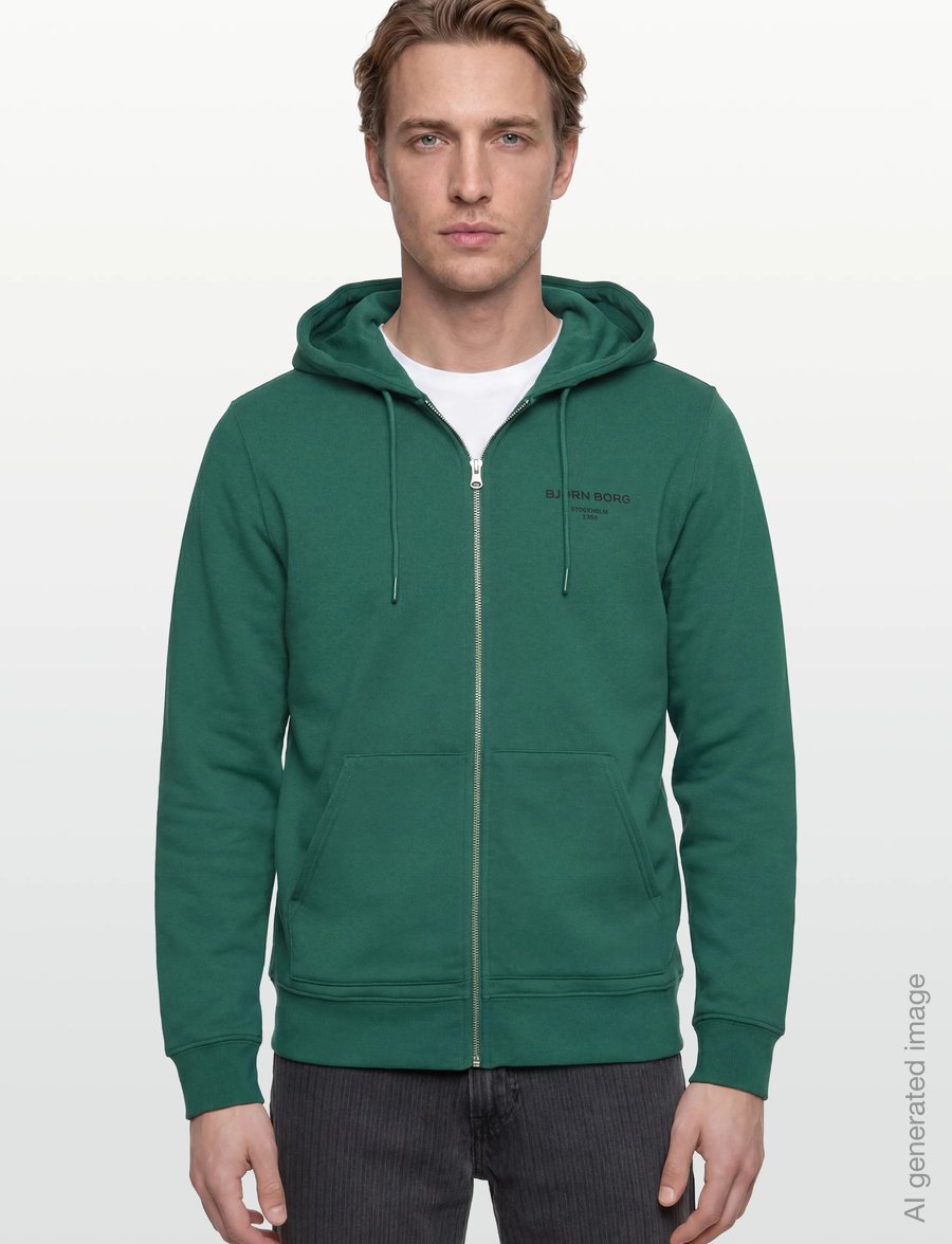 Björn Borg - BORG ESSENTIAL 1 ZIP HOODIE - tops - posy green - 3