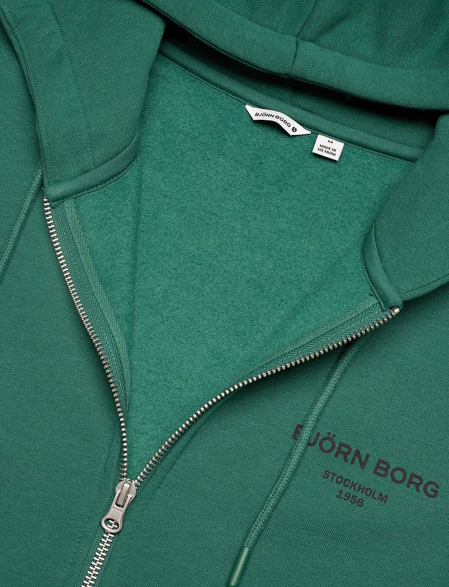 Björn Borg - BORG ESSENTIAL 1 ZIP HOODIE - tops - posy green - 5