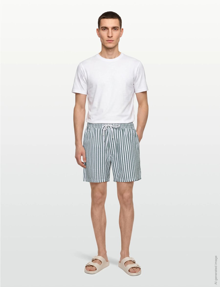 Björn Borg - BORG SEERSUCKER RESORT SHORTS - short décontracté - bb 7 stripe 1 - 0
