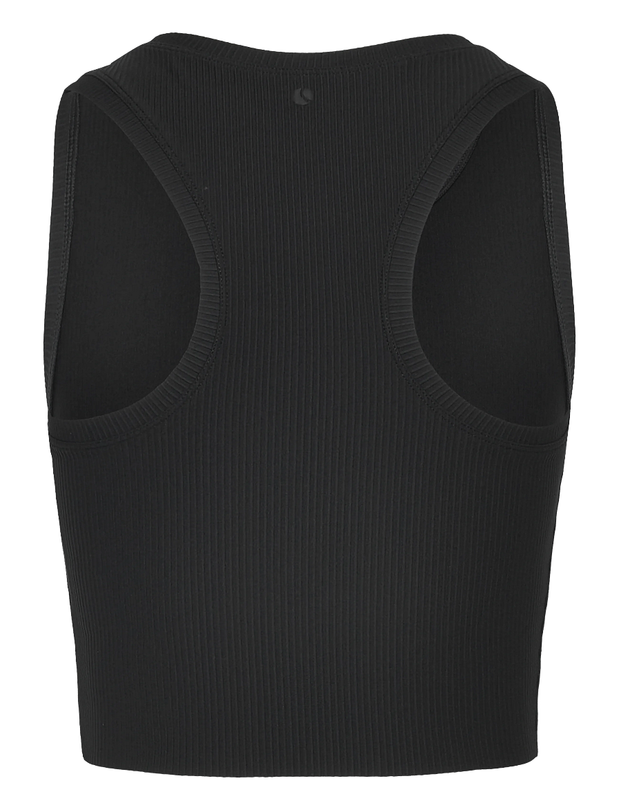 Björn Borg - STUDIO RIBBED CROPPED TANK TOP - crop-tops - black beauty - 1