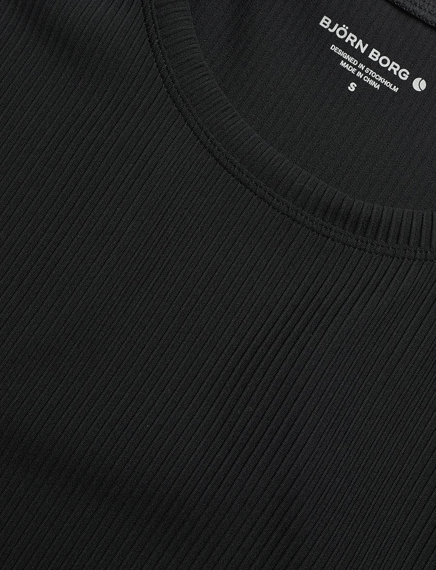 Björn Borg - STUDIO RIBBED CROPPED TANK TOP - crop-tops - black beauty - 2