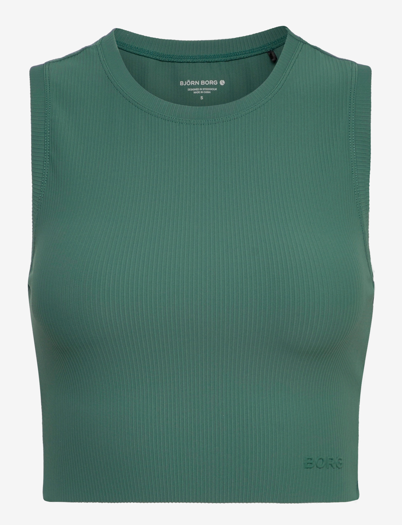 Björn Borg - STUDIO RIBBED CROPPED TANK TOP - Õlapaeltega pluusid - mallard green - 0