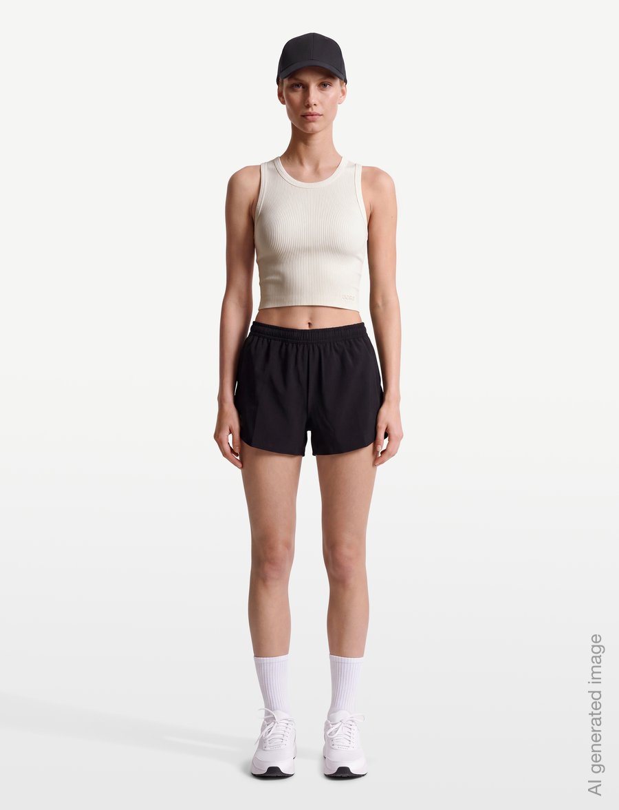 Björn Borg - STUDIO RIBBED CROPPED TANK TOP - trumpi marškinėliai - tofu - 0
