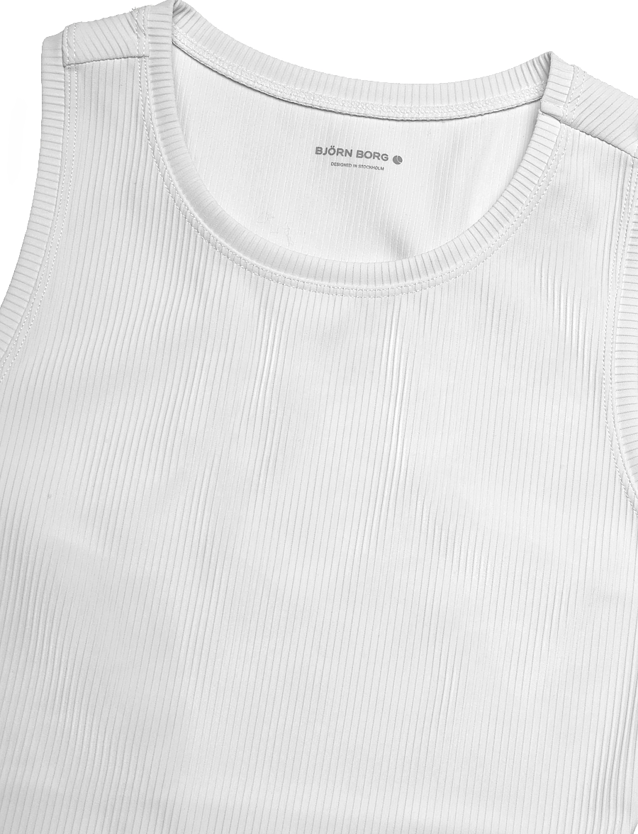 Björn Borg - STUDIO RIBBED CROPPED TANK TOP - crop-tops - tofu - 2