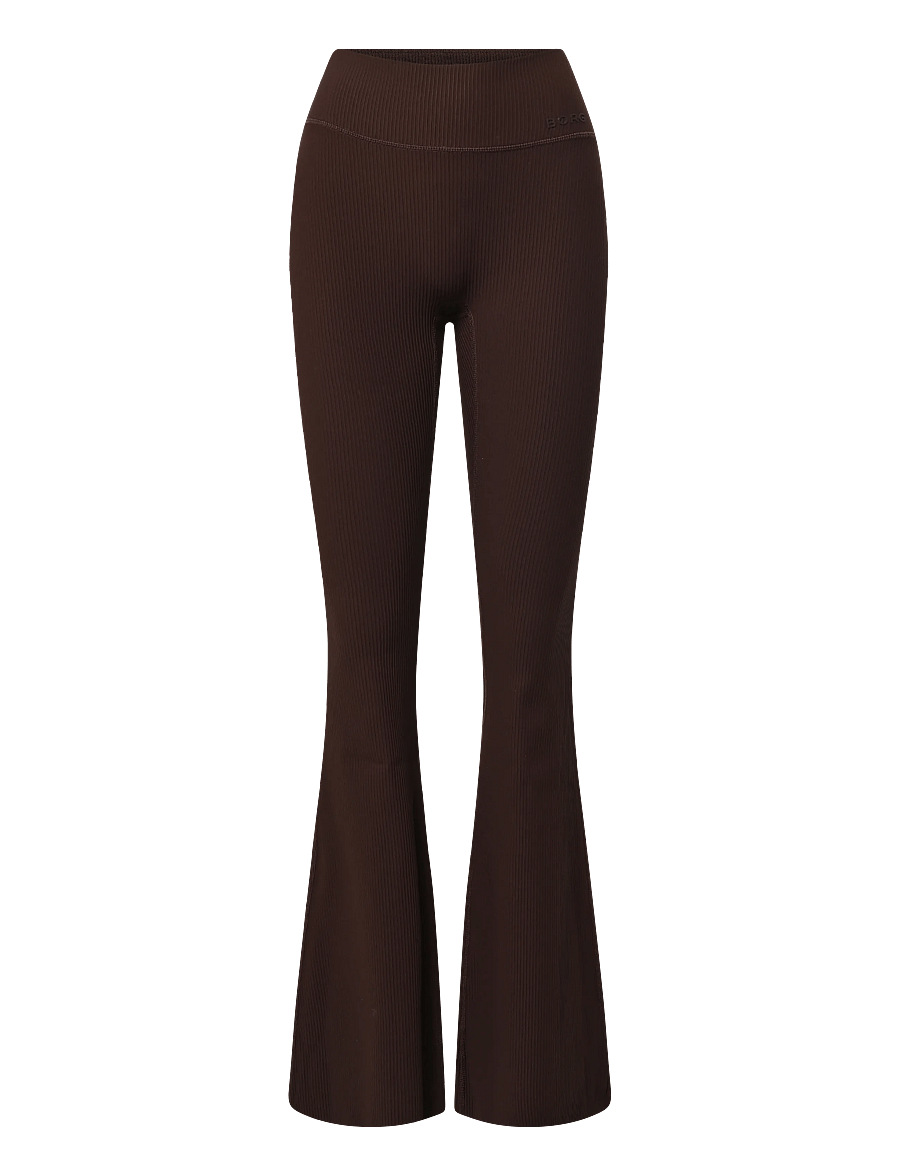 Björn Borg - STUDIO RIBBED FLARE TIGHTS REGULAR - volle länge - coffee bean - 0