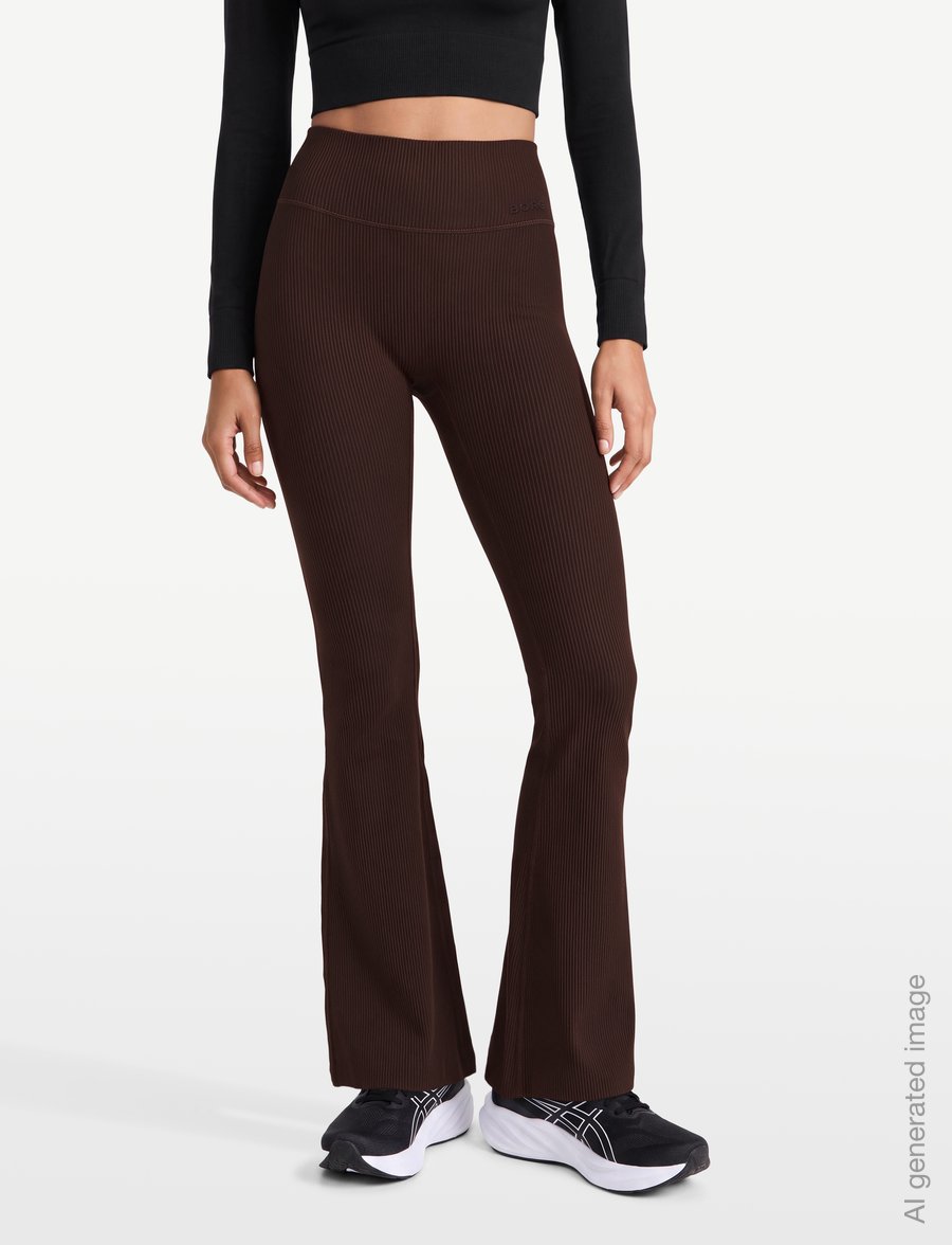 Björn Borg - STUDIO RIBBED FLARE TIGHTS REGULAR - volle länge - coffee bean - 3
