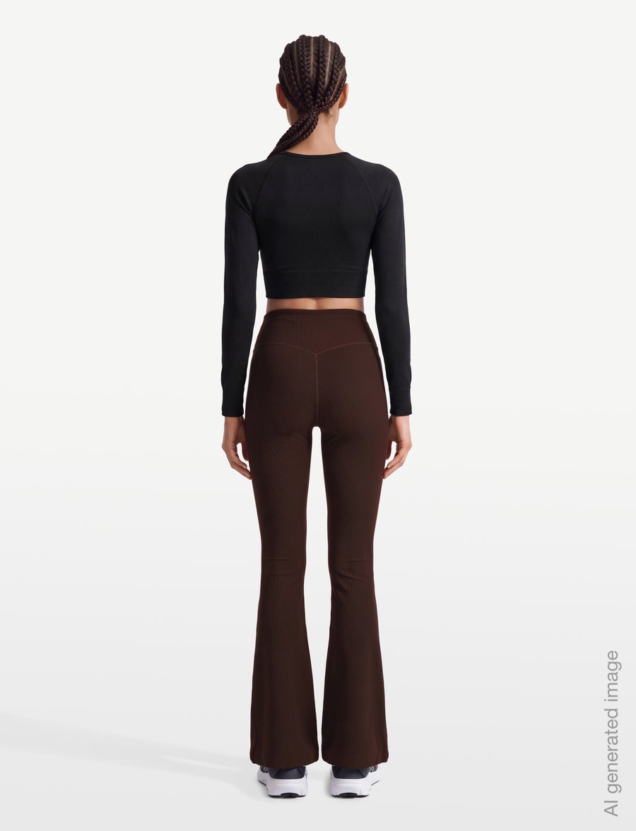 Björn Borg - STUDIO RIBBED FLARE TIGHTS REGULAR - volle länge - coffee bean - 4