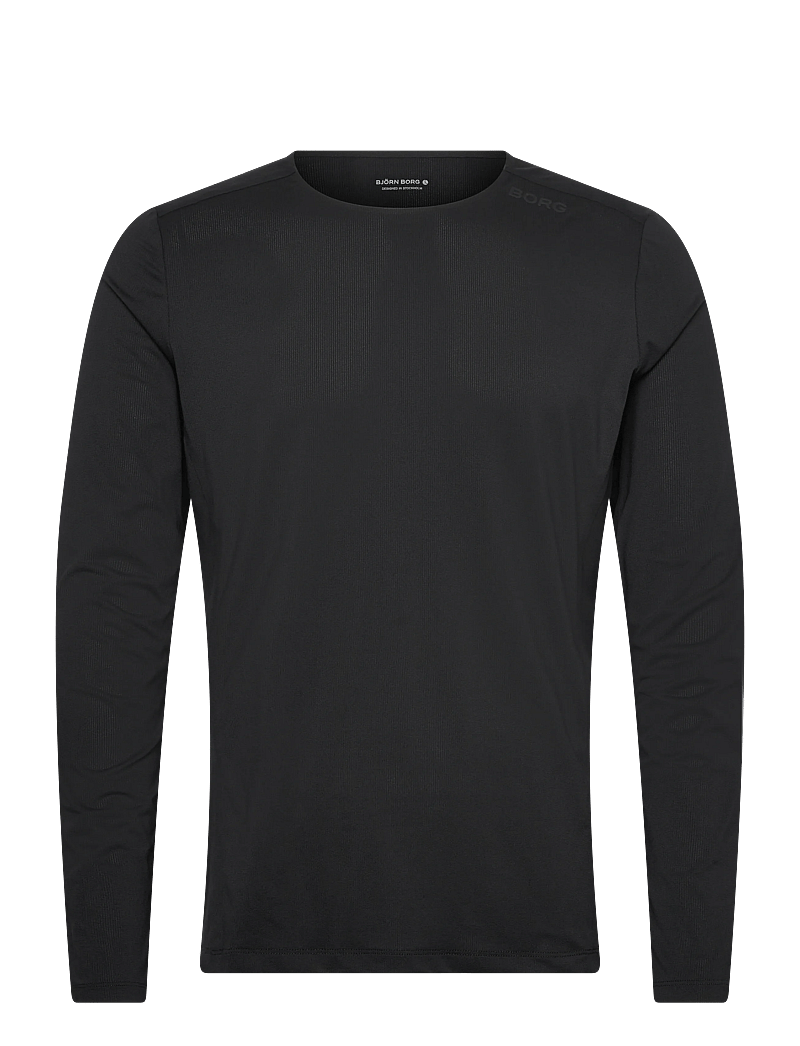 Björn Borg - BORG FEATHER LONG SLEEVE T-SHIRT - toppe & t-shirts - black beauty - 0