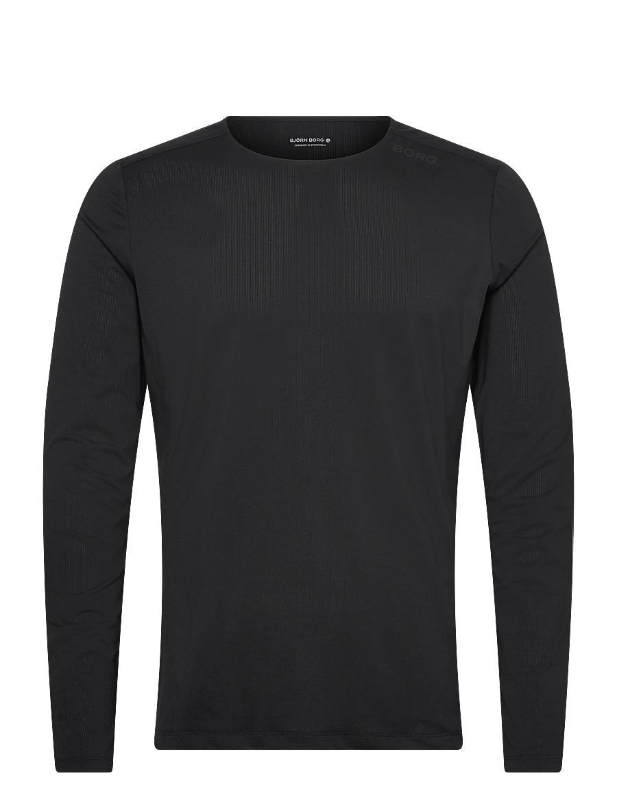 Björn Borg - BORG FEATHER LONG SLEEVE T-SHIRT - langarmshirts - black beauty - 0
