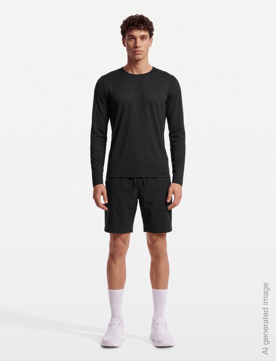 Björn Borg - BORG FEATHER LONG SLEEVE T-SHIRT - toppe & t-shirts - black beauty - 0