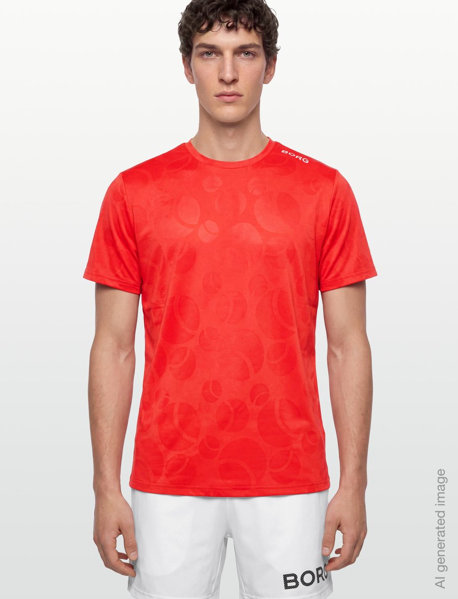 Björn Borg - ACE PERFORMANCE T-SHIRT - alussärgid ja t-särgid - flame scarlet - 3