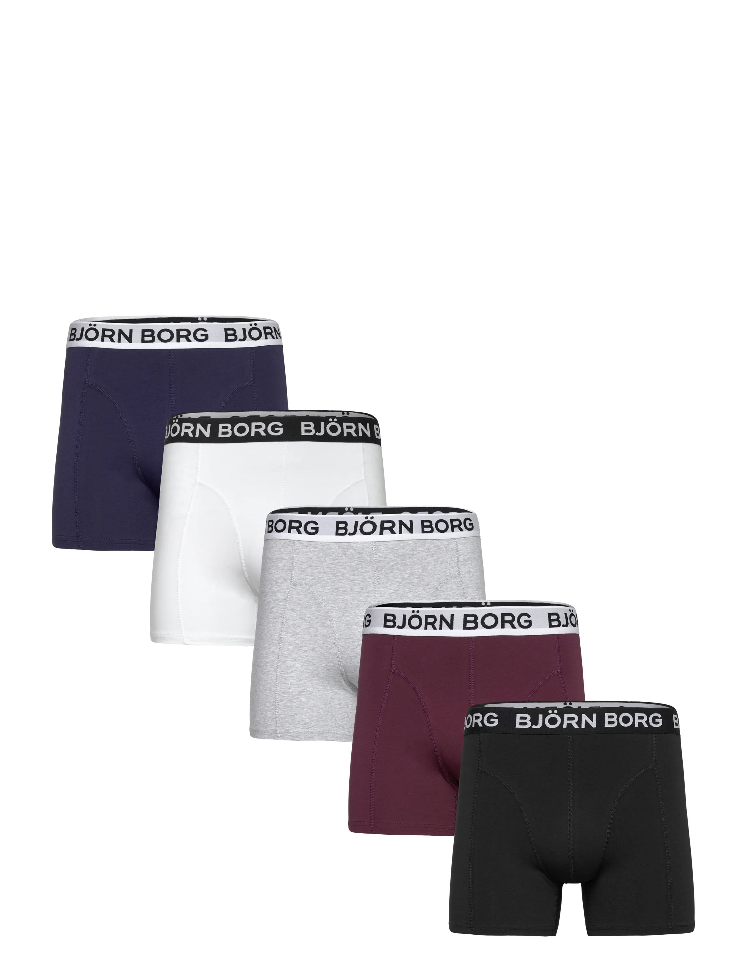 Björn Borg Cotton Stretch Boxer 5P, Mænd, Boxershorts 5-Pak, Multi/mønstret, Str: XXL