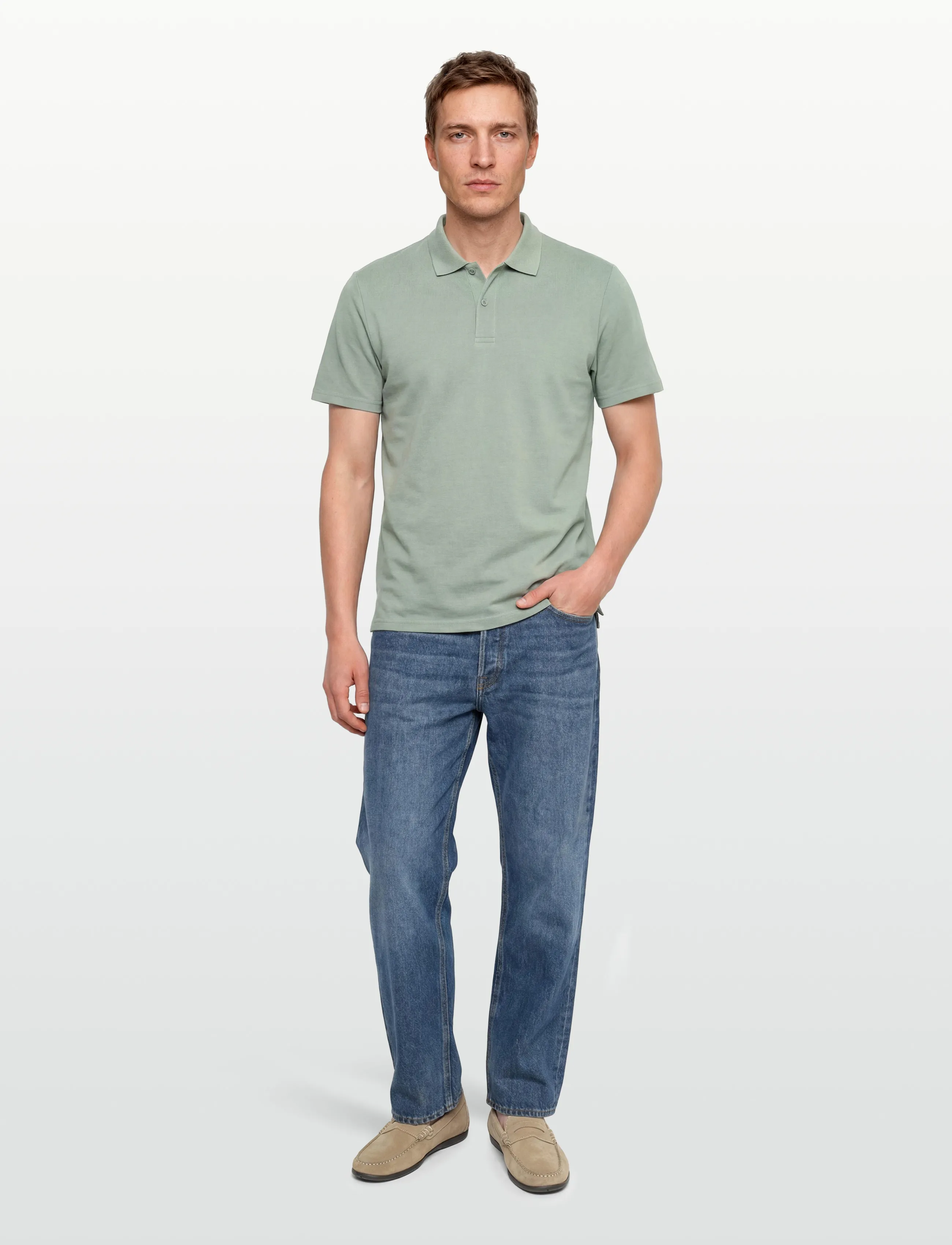 Björn Borg Polo Shirt, M, Knitwear, Grün - Short Sleeve Knitted Polos, Männerswear