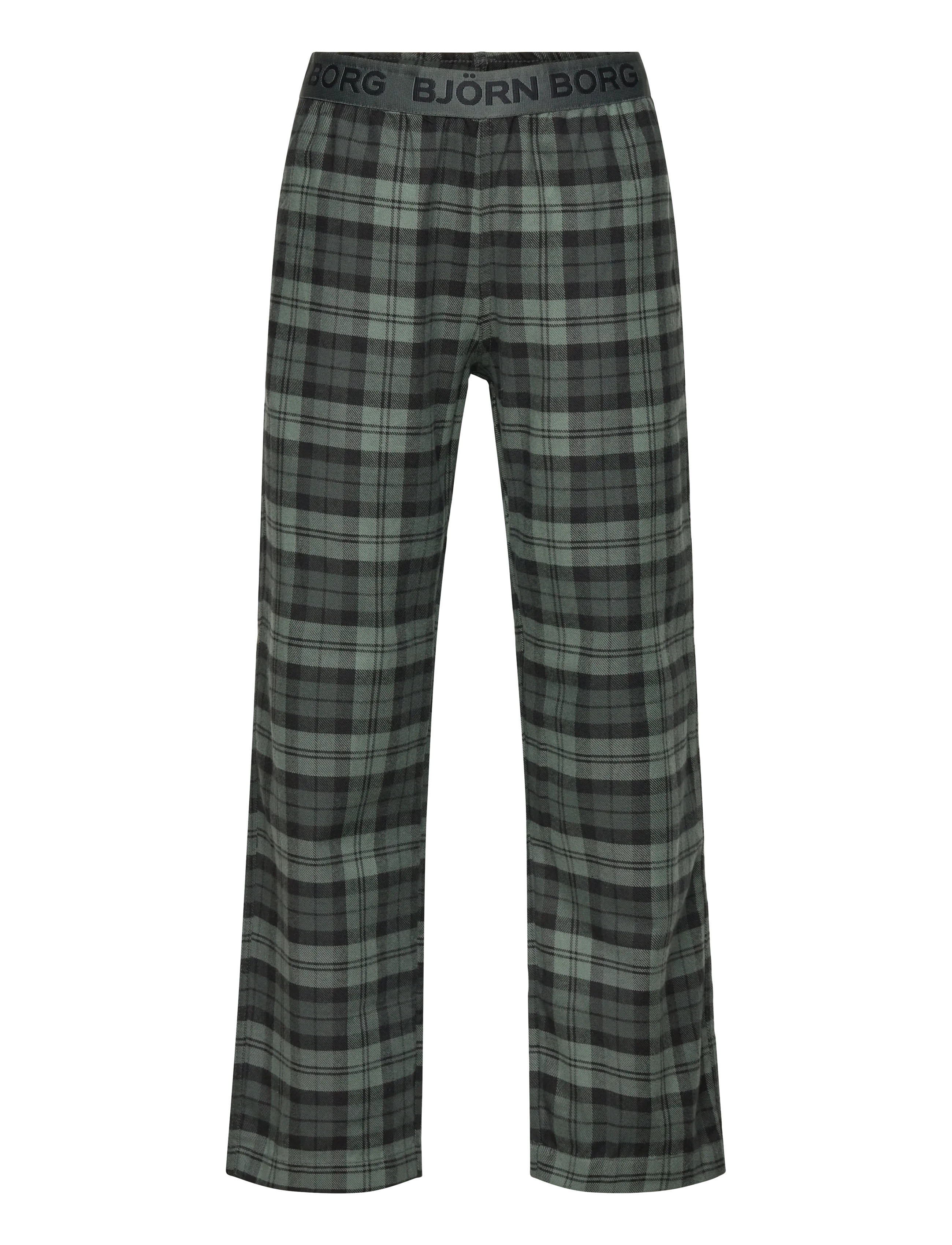 Björn Borg Core Flannel Pyjama Pant, Børn, Ternede Flanell Pyjamasbukser, Grøn, Str: 134-140