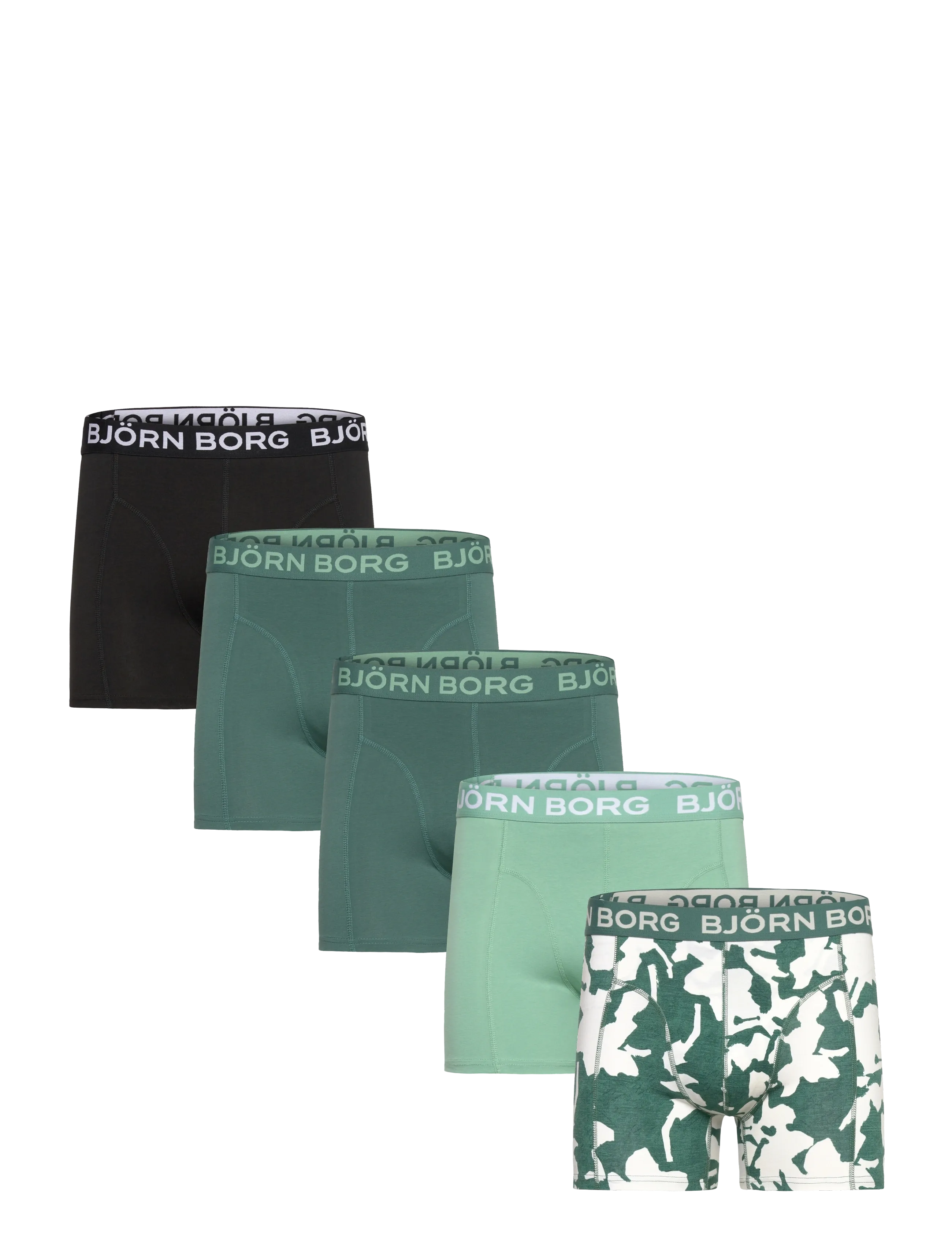 Björn Borg COTTON STRETCH BOXER 5p - Bielizna - MULTIPACK 2 / green