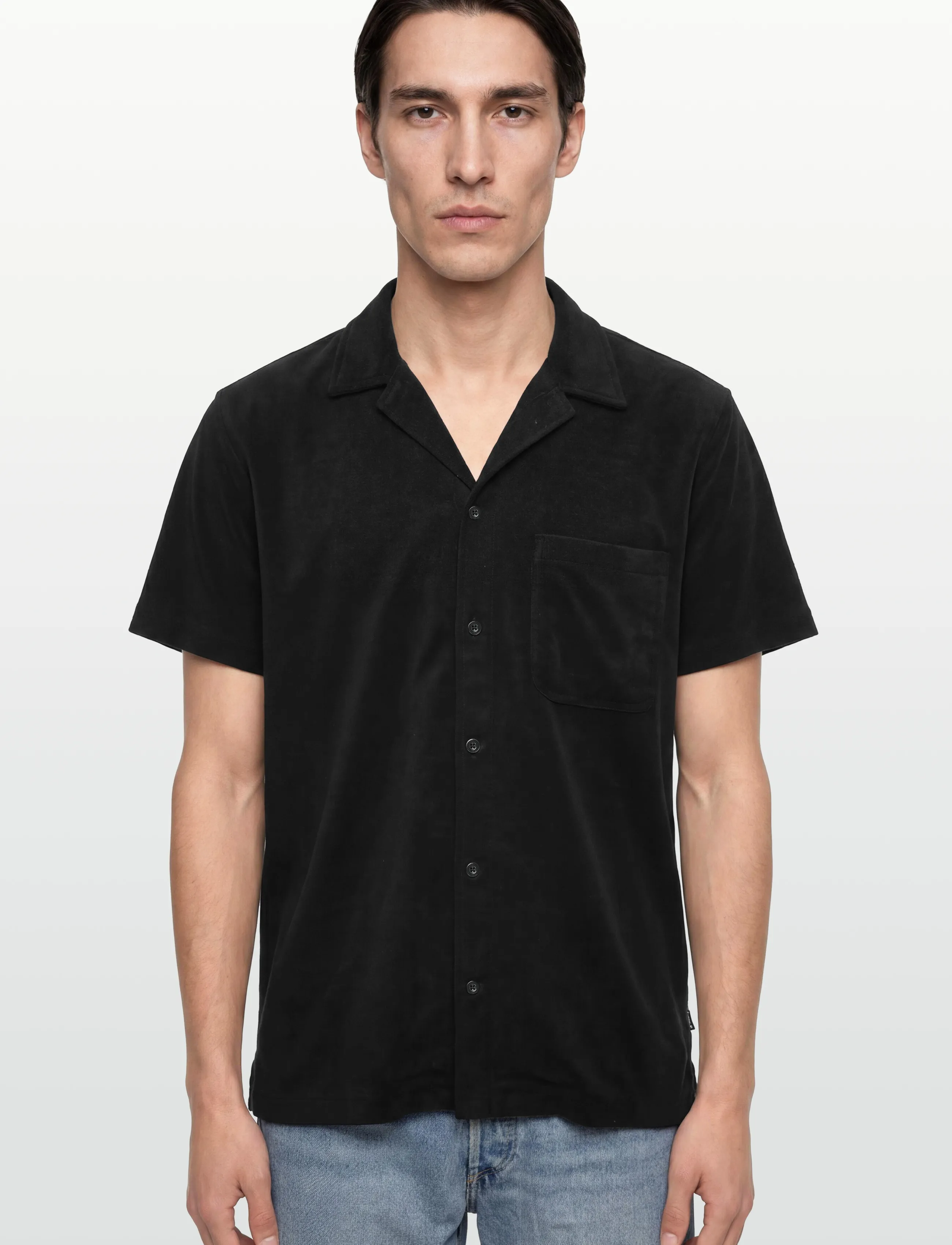Björn Borg - BORG TOWELING POOL SHIRT - kortermede skjorter - black beauty - 3