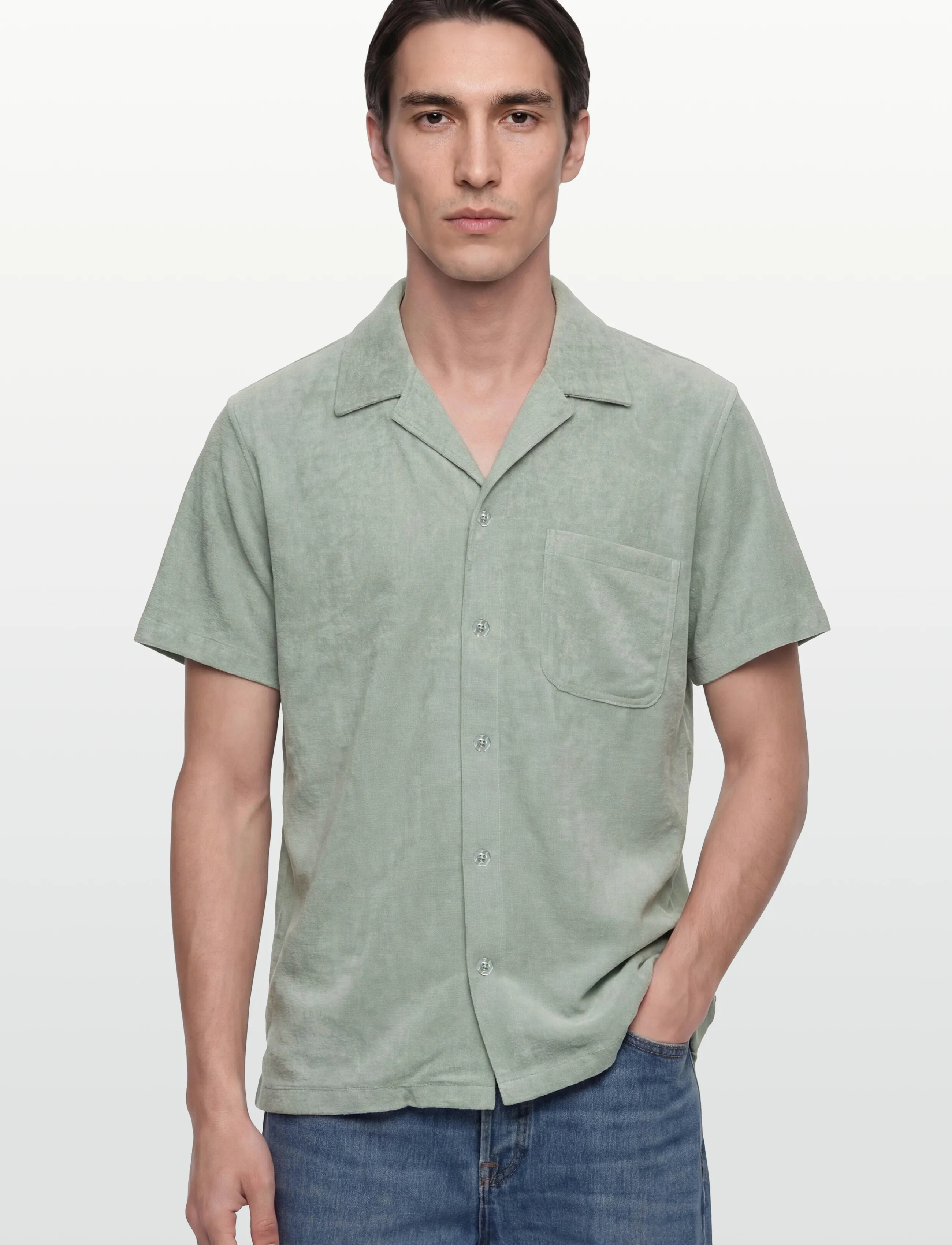 Björn Borg - BORG TOWELING POOL SHIRT - short-sleeved shirts - slate gray - 3
