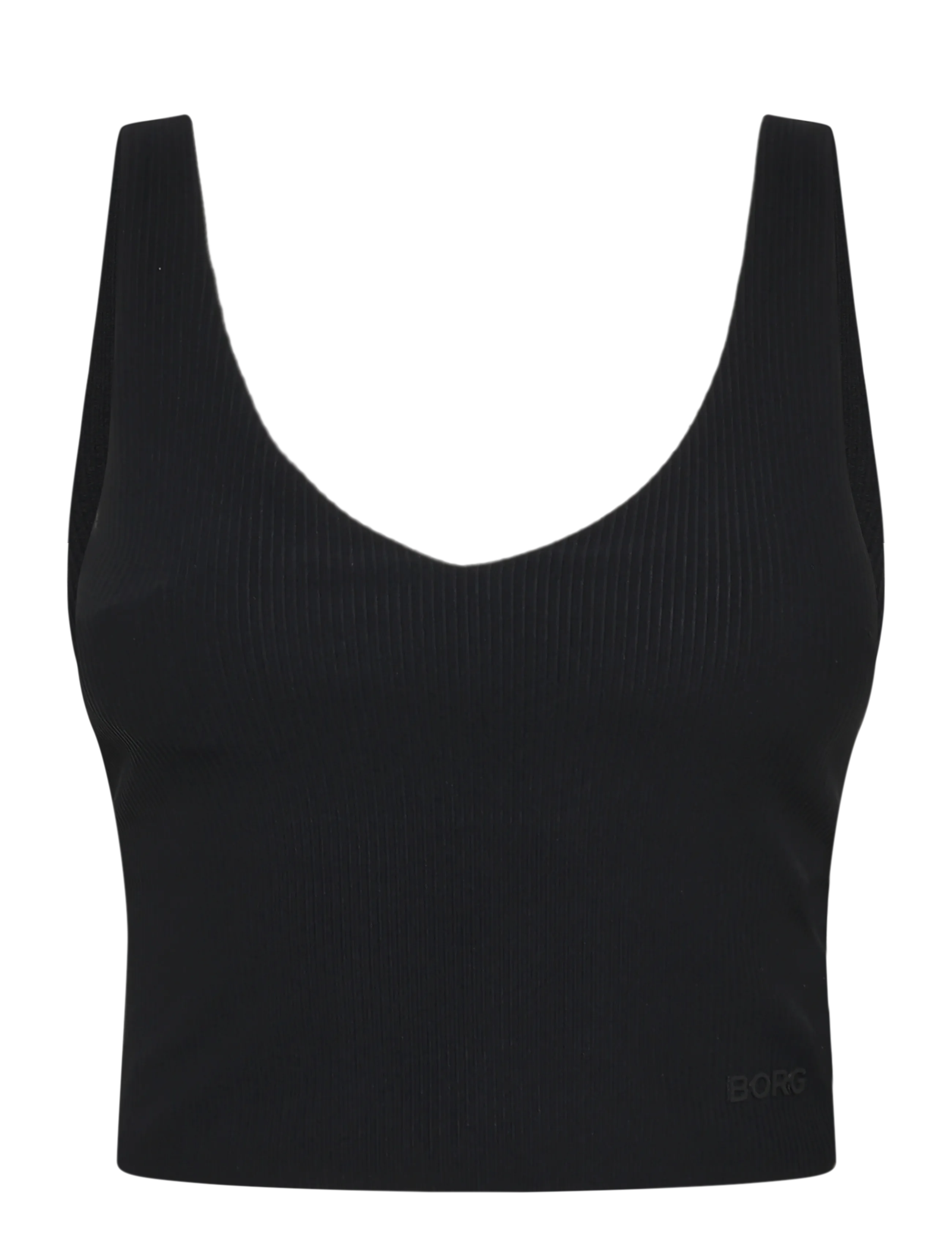 Björn Borg STUDIO RIBBED V-NECK TOP - T-Shirts & Tops - BLACK BEAUTY / black