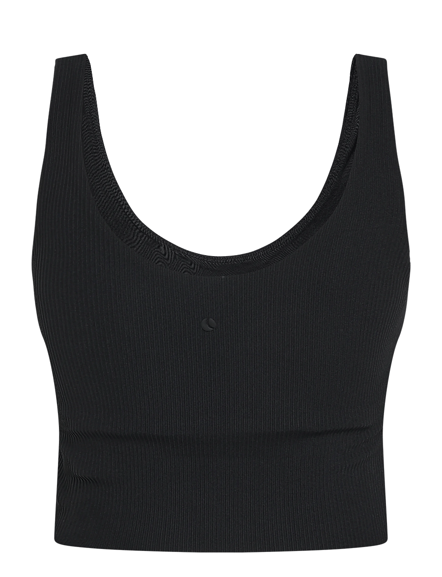 Björn Borg - STUDIO RIBBED V-NECK TOP - crop-tops - black beauty - 1