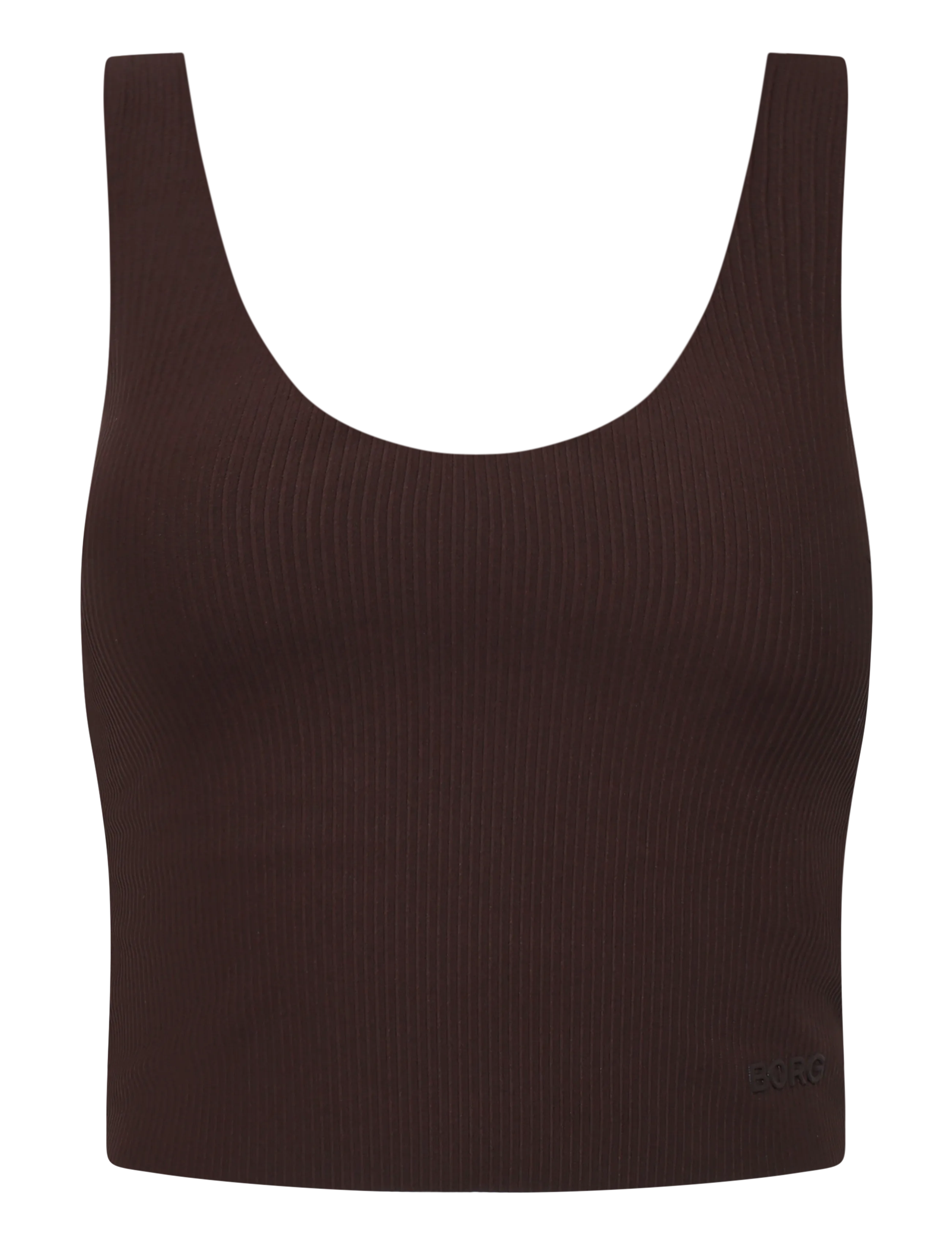 Björn Borg - STUDIO RIBBED V-NECK TOP - crop-tops - coffee bean - 1