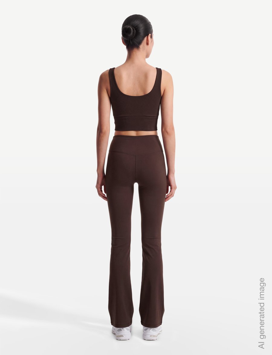 Björn Borg - STUDIO RIBBED V-NECK TOP - crop-tops - coffee bean - 4