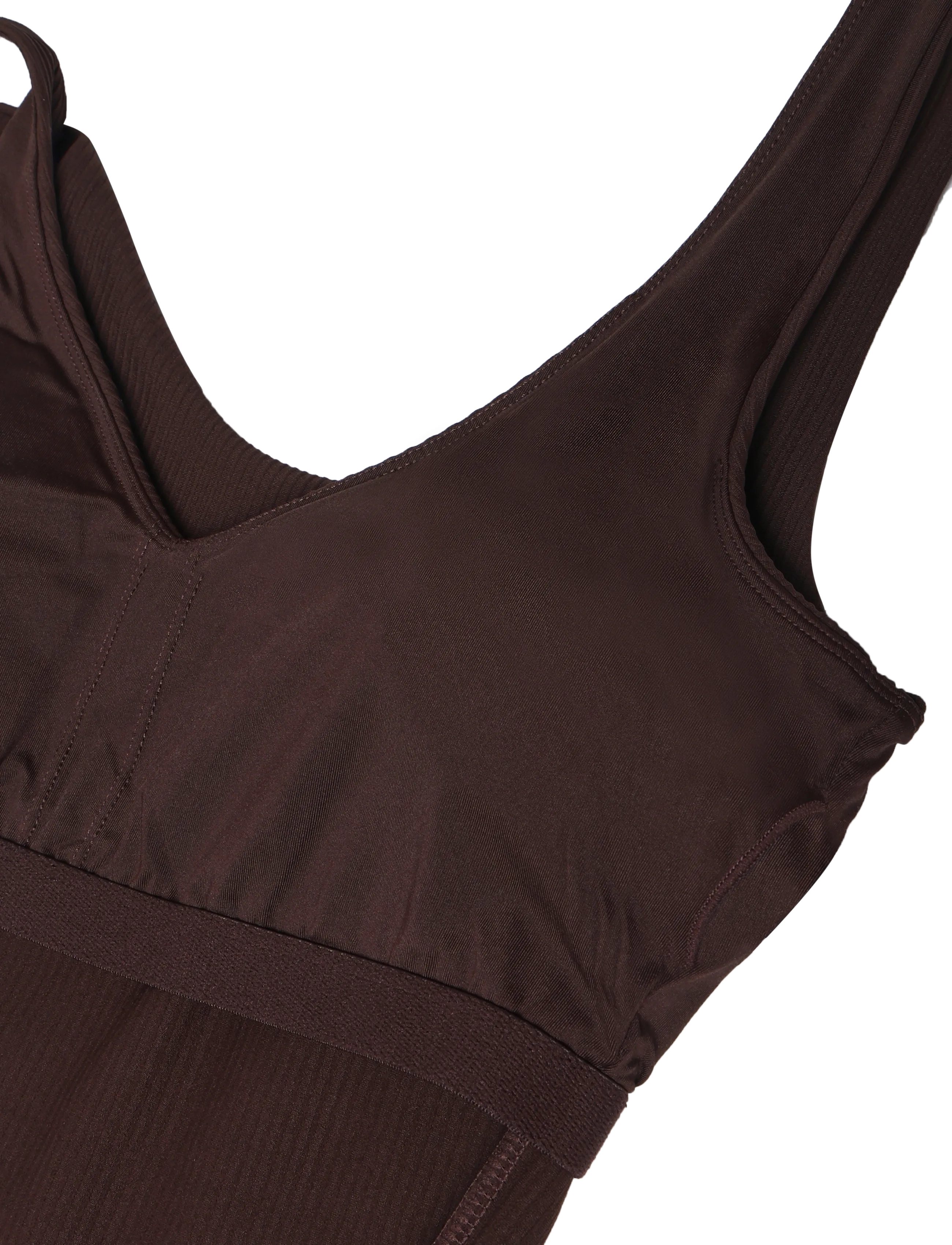 Björn Borg - STUDIO RIBBED V-NECK TOP - crop-tops - coffee bean - 2