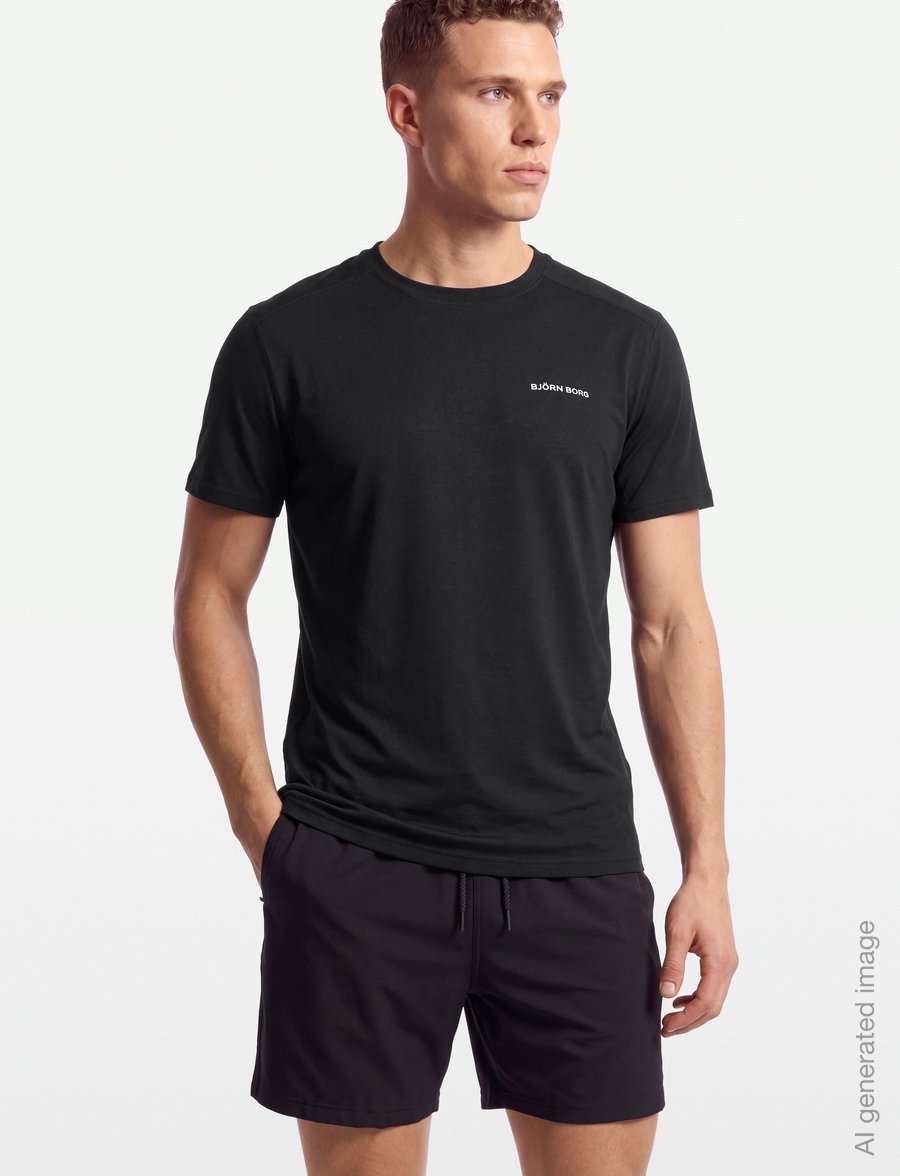 Björn Borg - BORG SOFT SPORTS T-SHIRT - t-shirts - black beauty - 3
