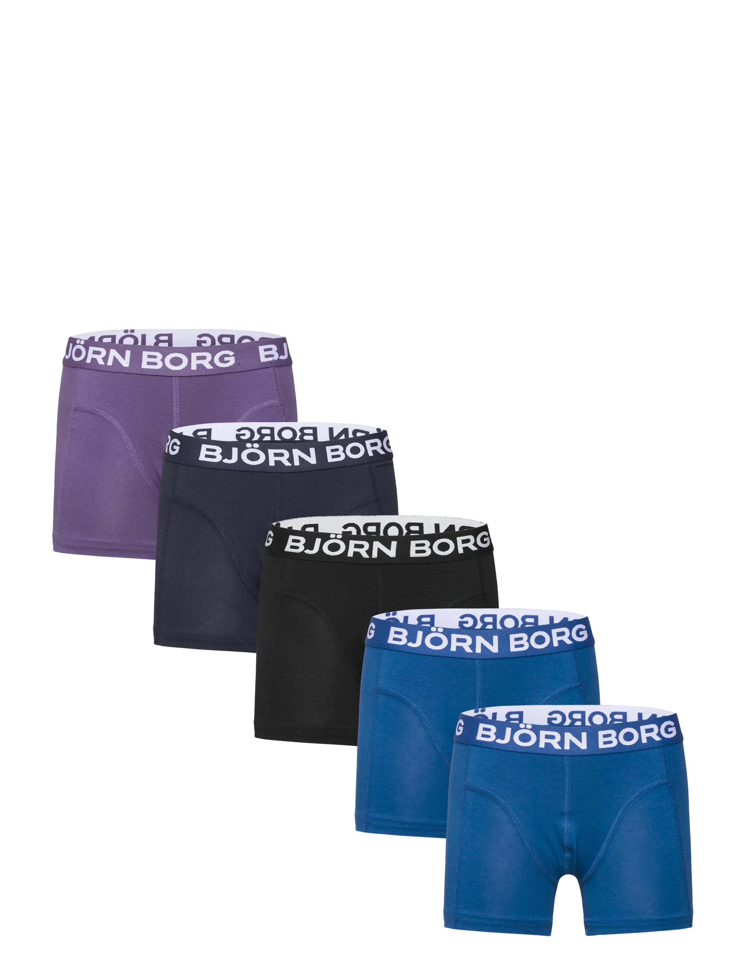 Björn Borg Cotton Stretch Boxer 5P, Børn, Boxer Trusser 5-Pak, Multi/mønstret, Str: 170
