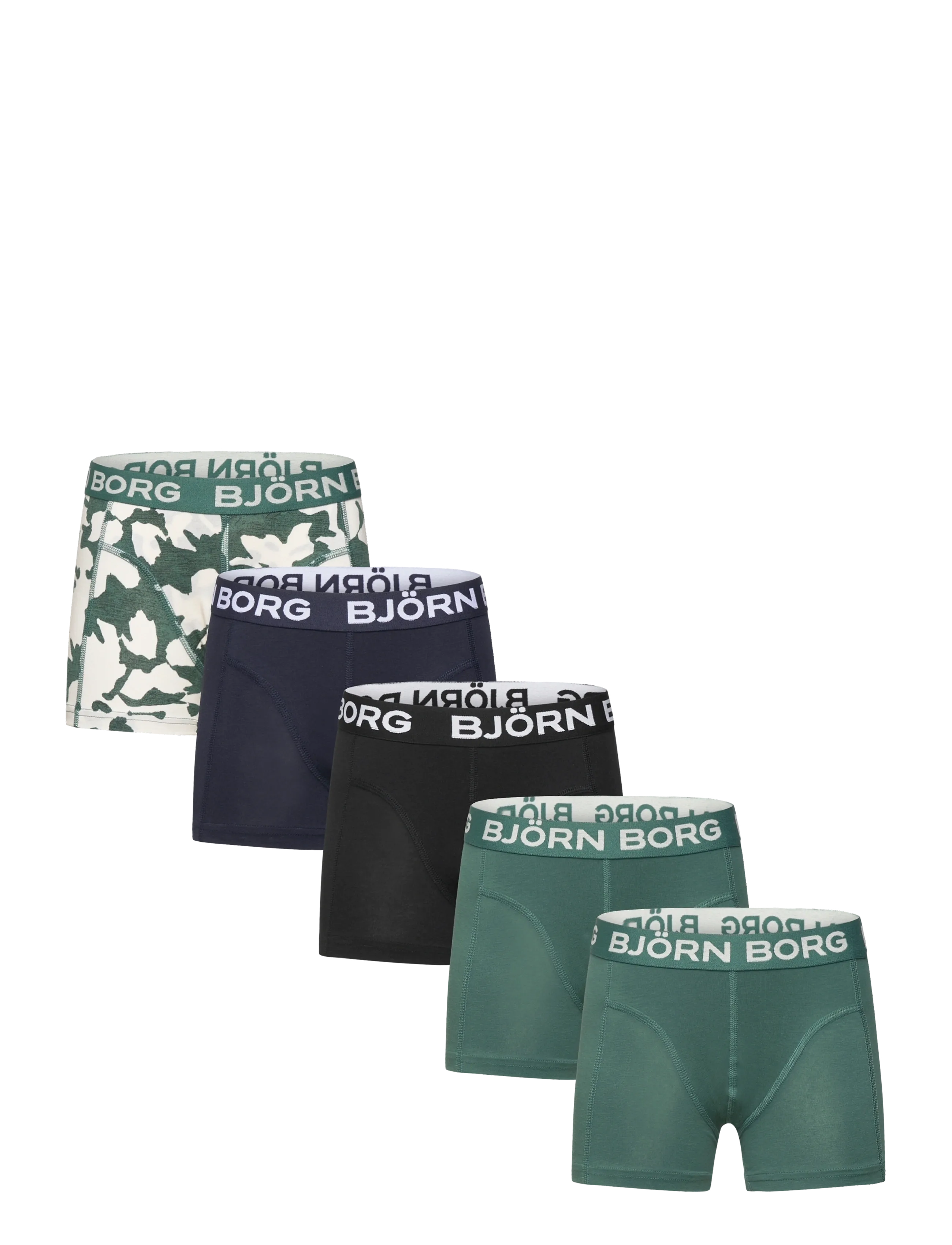 Björn Borg Cotton Stretch Boxer 5P, 170, Black, Undertøj > Underbukser, Børn