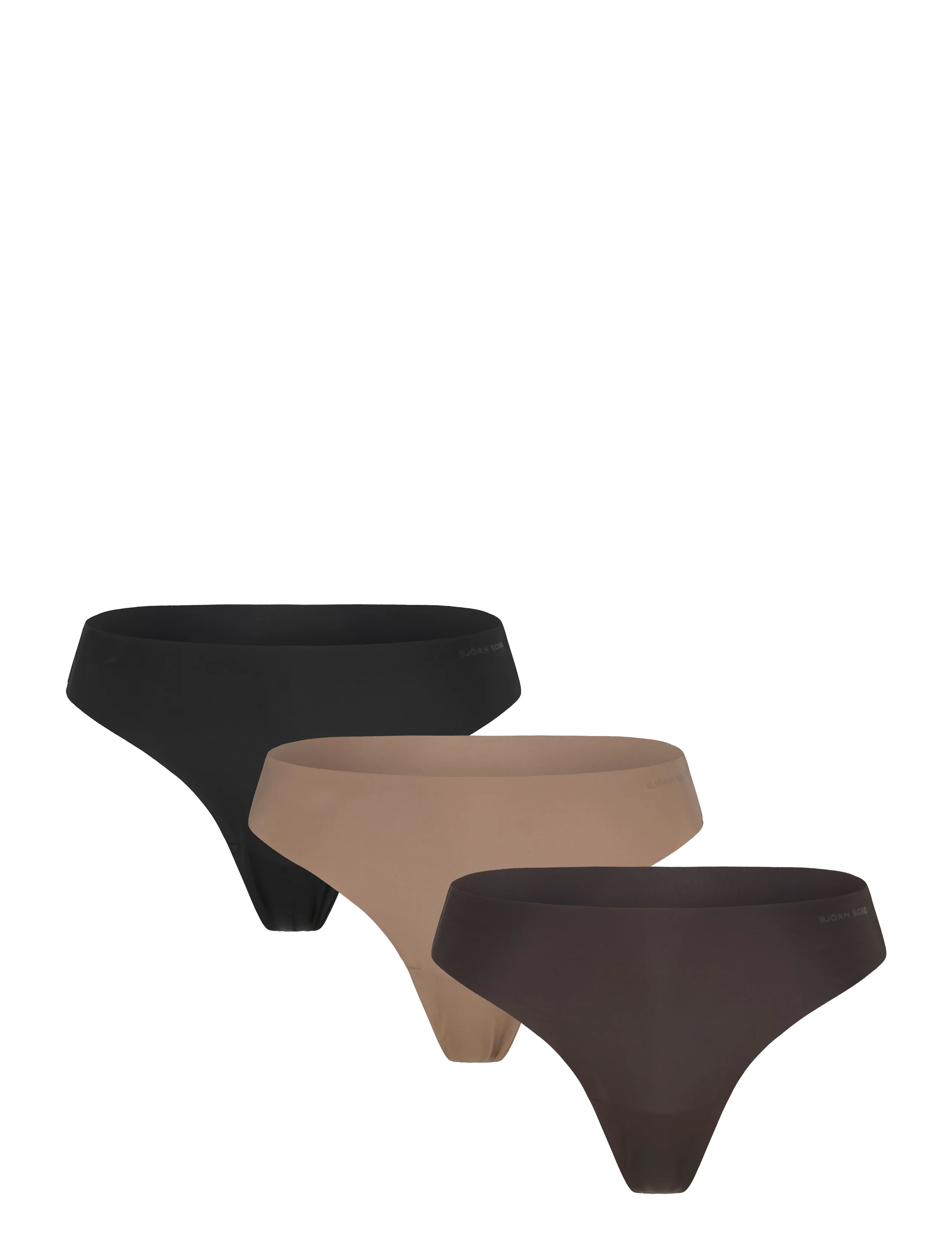 Björn Borg Invisible Thong 3P, Kvinder, Usynlig G-streng, Brun, Str: L