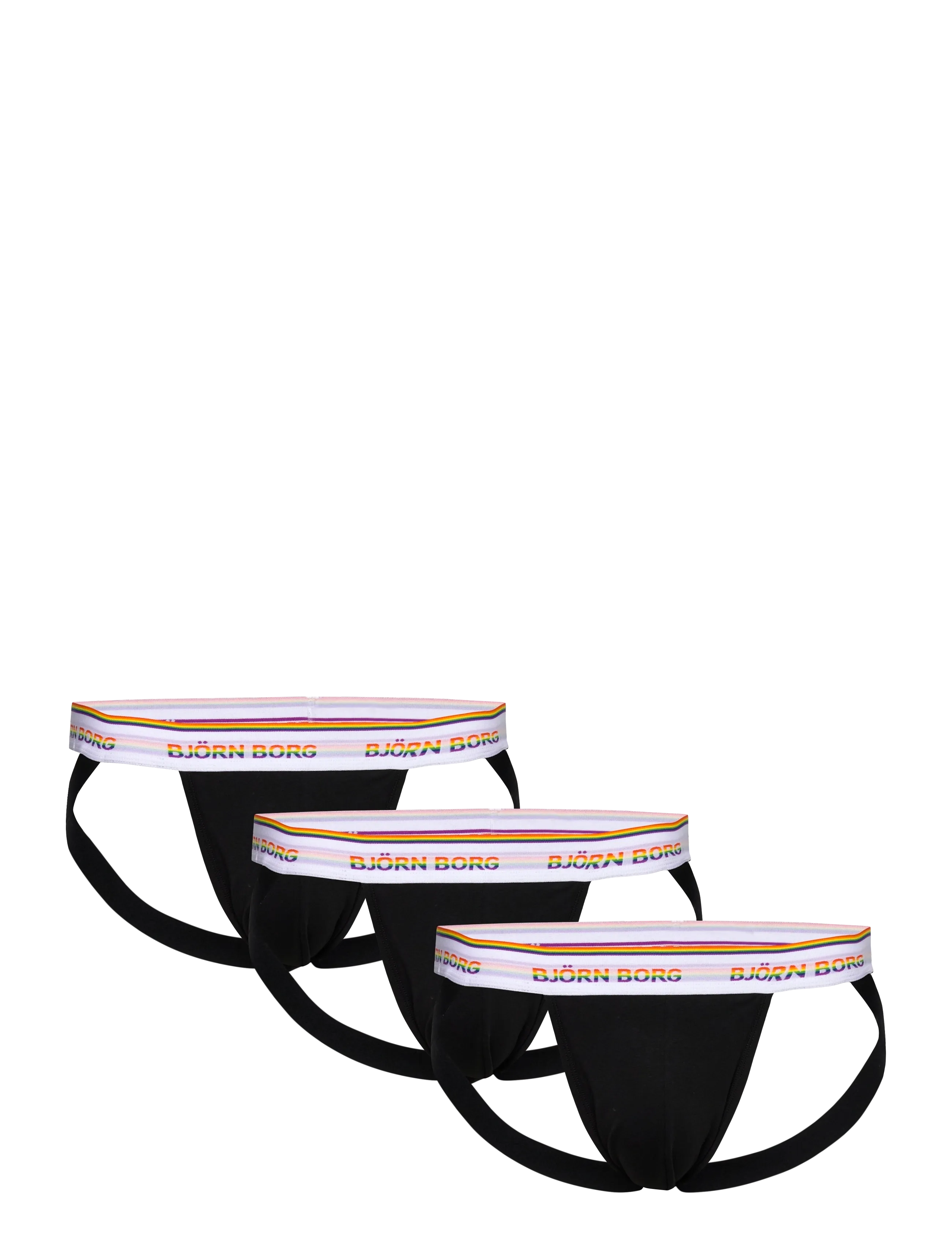 BJÖRN BORG Baumwolle Stretch Jock Strap 3P Schwarz - XXL - Herren