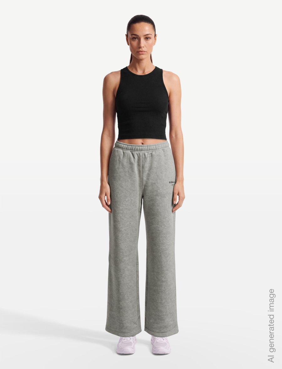 Björn Borg - BORG ESSENTIAL 1 STRAIGHT SWEATPANTS - trainingshosen - light grey melange - 0