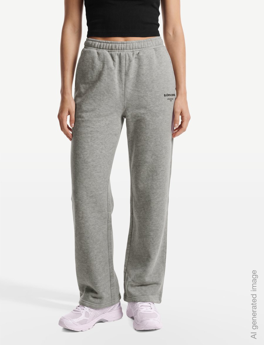 Björn Borg - BORG ESSENTIAL 1 STRAIGHT SWEATPANTS - trainingshosen - light grey melange - 3