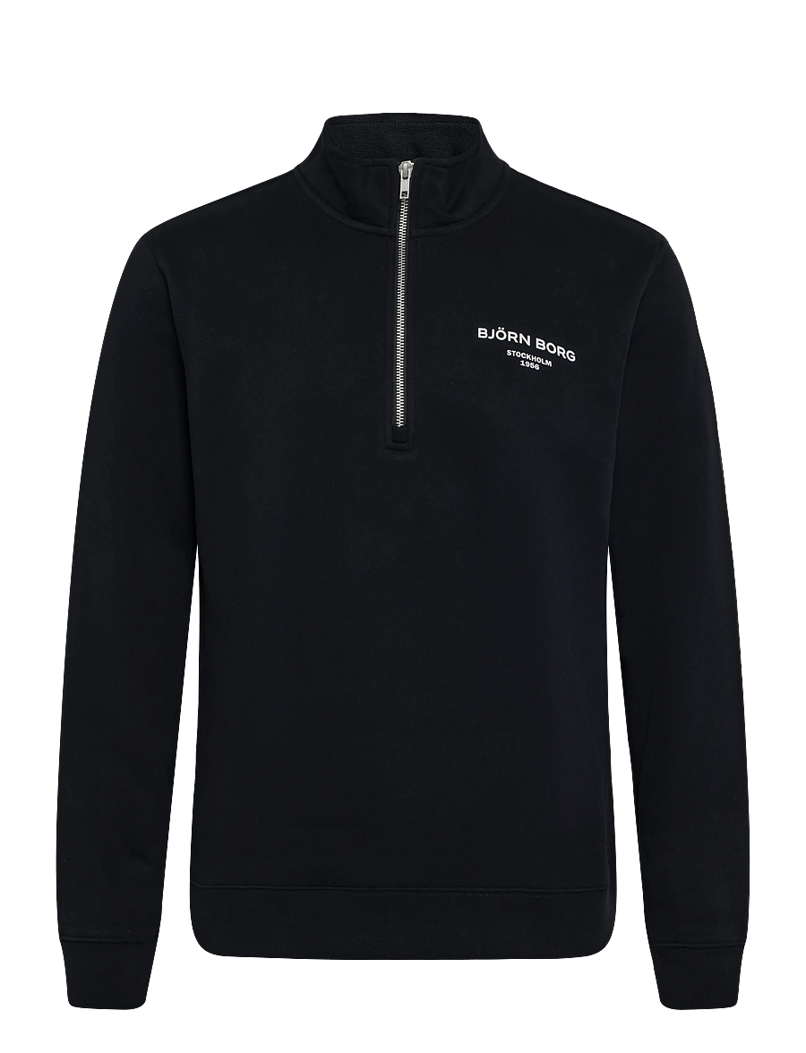 Björn Borg - BORG ESSENTIAL 1 HALF ZIP - oberteile - black beauty - 0