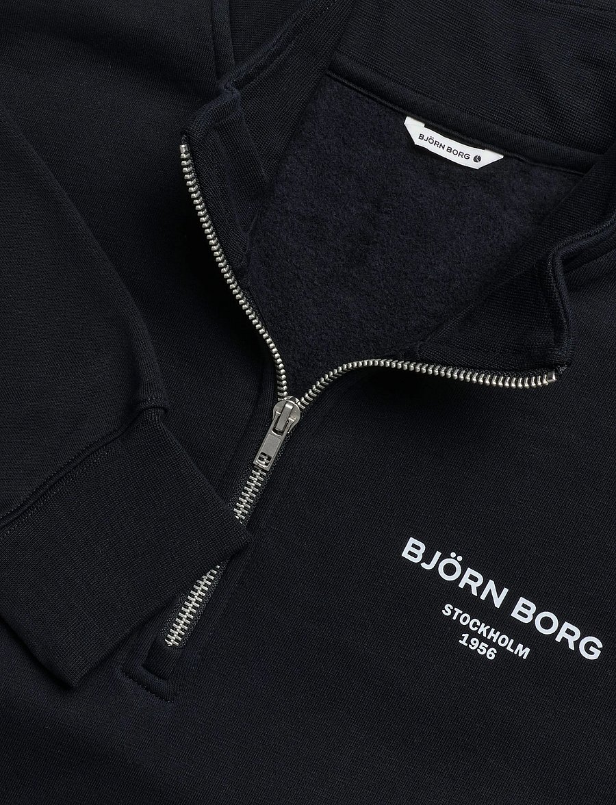 Björn Borg - BORG ESSENTIAL 1 HALF ZIP - oberteile - black beauty - 2