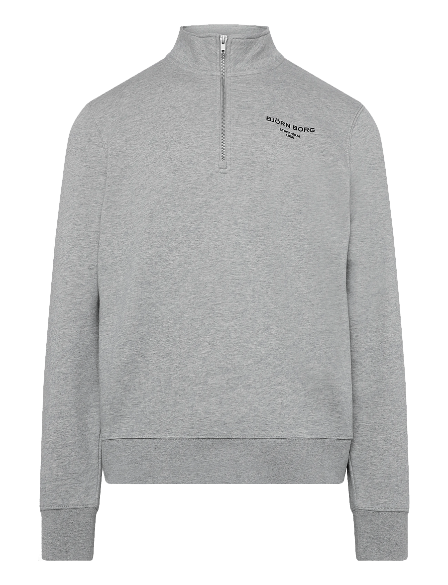 Björn Borg - BORG ESSENTIAL 1 HALF ZIP - tops - light grey melange - 0