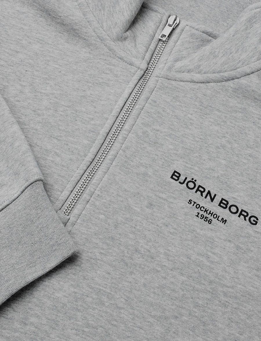 Björn Borg - BORG ESSENTIAL 1 HALF ZIP - tops - light grey melange - 2
